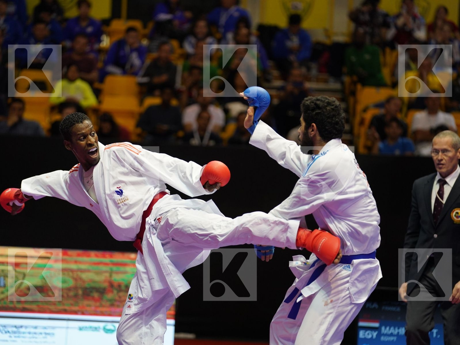 JACQUET DNYLSON (France) vs MAHMOUD TAHA TAREK (Egypt) in Senior Kumite 84+ Kg - Bronze bout