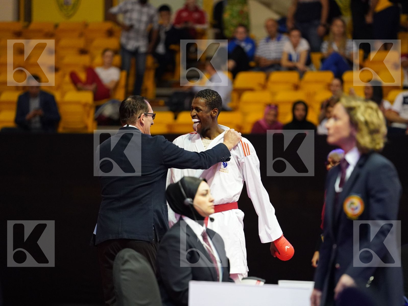 JACQUET DNYLSON (France) vs MAHMOUD TAHA TAREK (Egypt) in Senior Kumite 84+ Kg - Bronze bout
