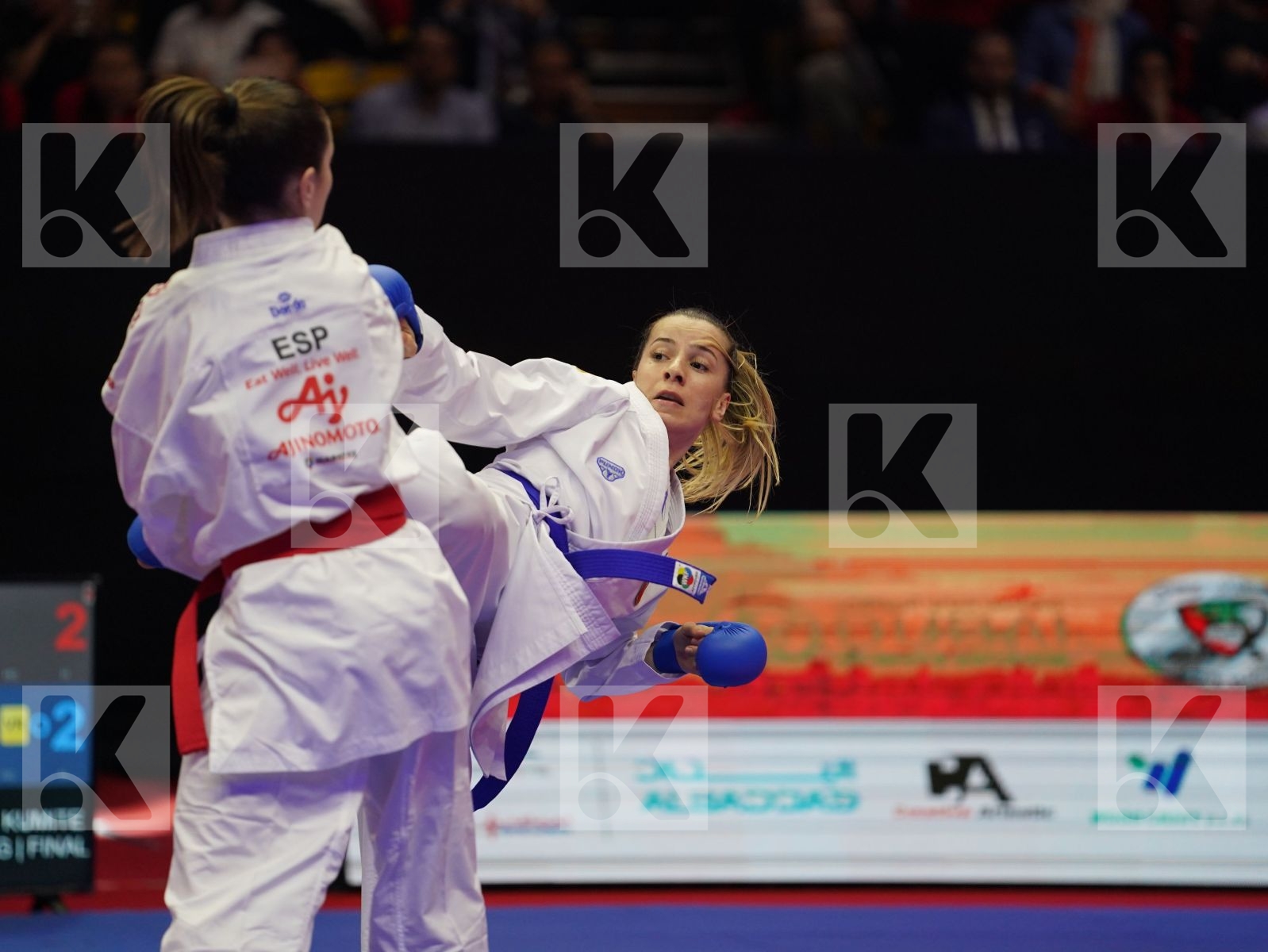 GOMEZ MORALES NADIA (Spain) vs OZCELIK ARAPOGLU SERAP (Turkey) in Senior Kumite -50 Kg - Gold bout