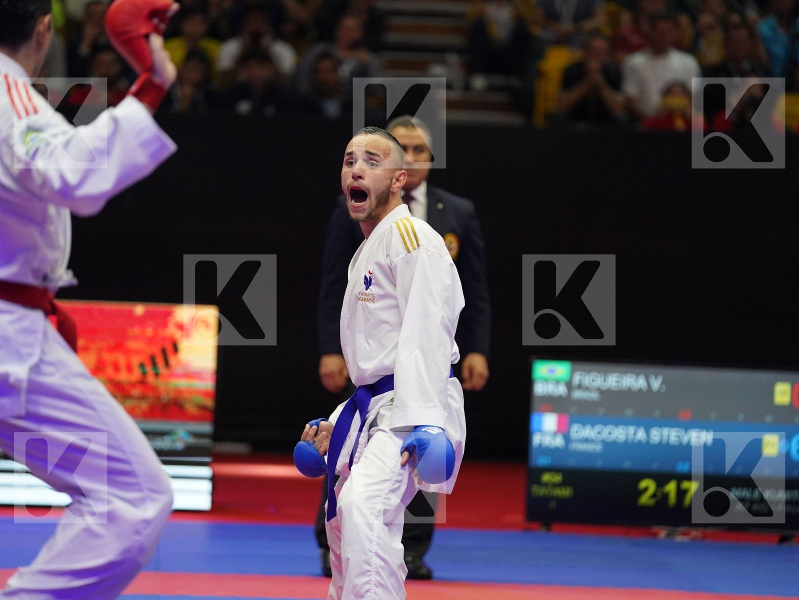 FIGUEIRA VINICIUS (Brasil) vs DACOSTA STEVEN (France) in Senior Kumite -67 Kg - Gold bout
