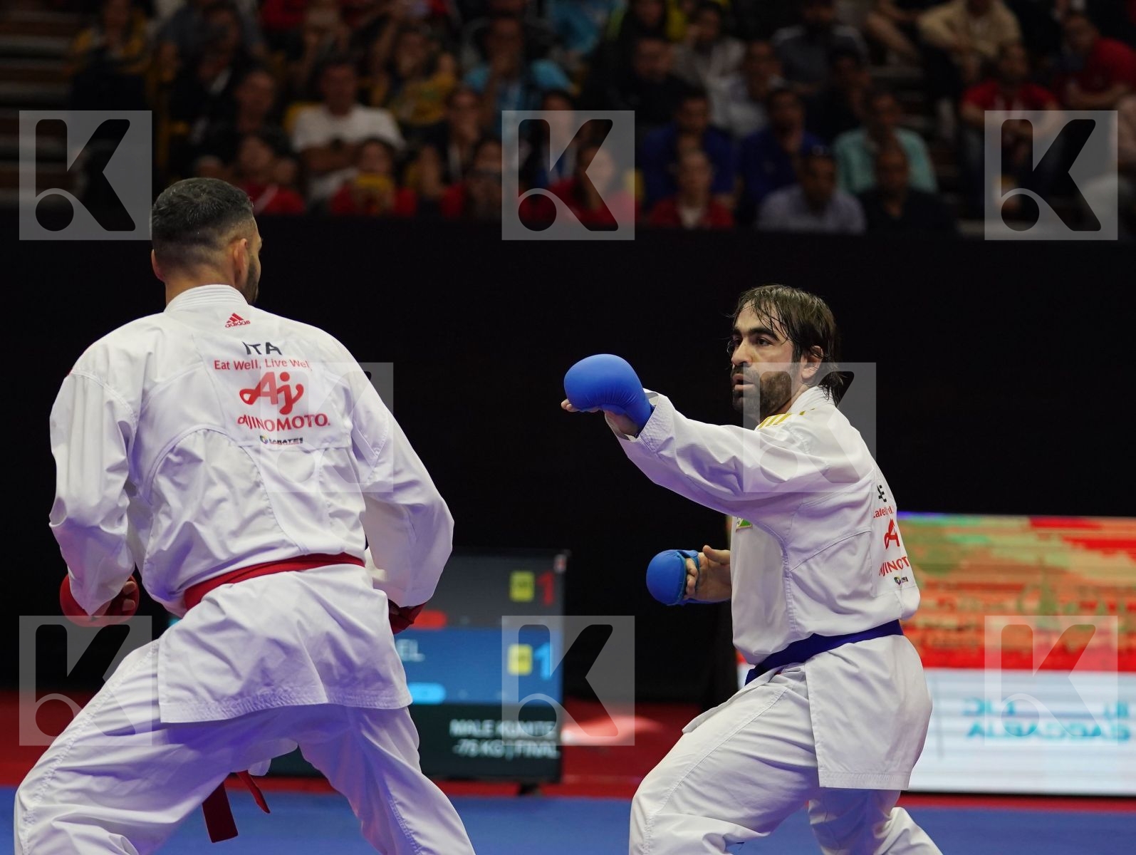 BUSA LUIGI (Italy) vs AGHAYEV RAFAEL (Azerbaijan) in Senior Kumite -75 Kg - Gold bout