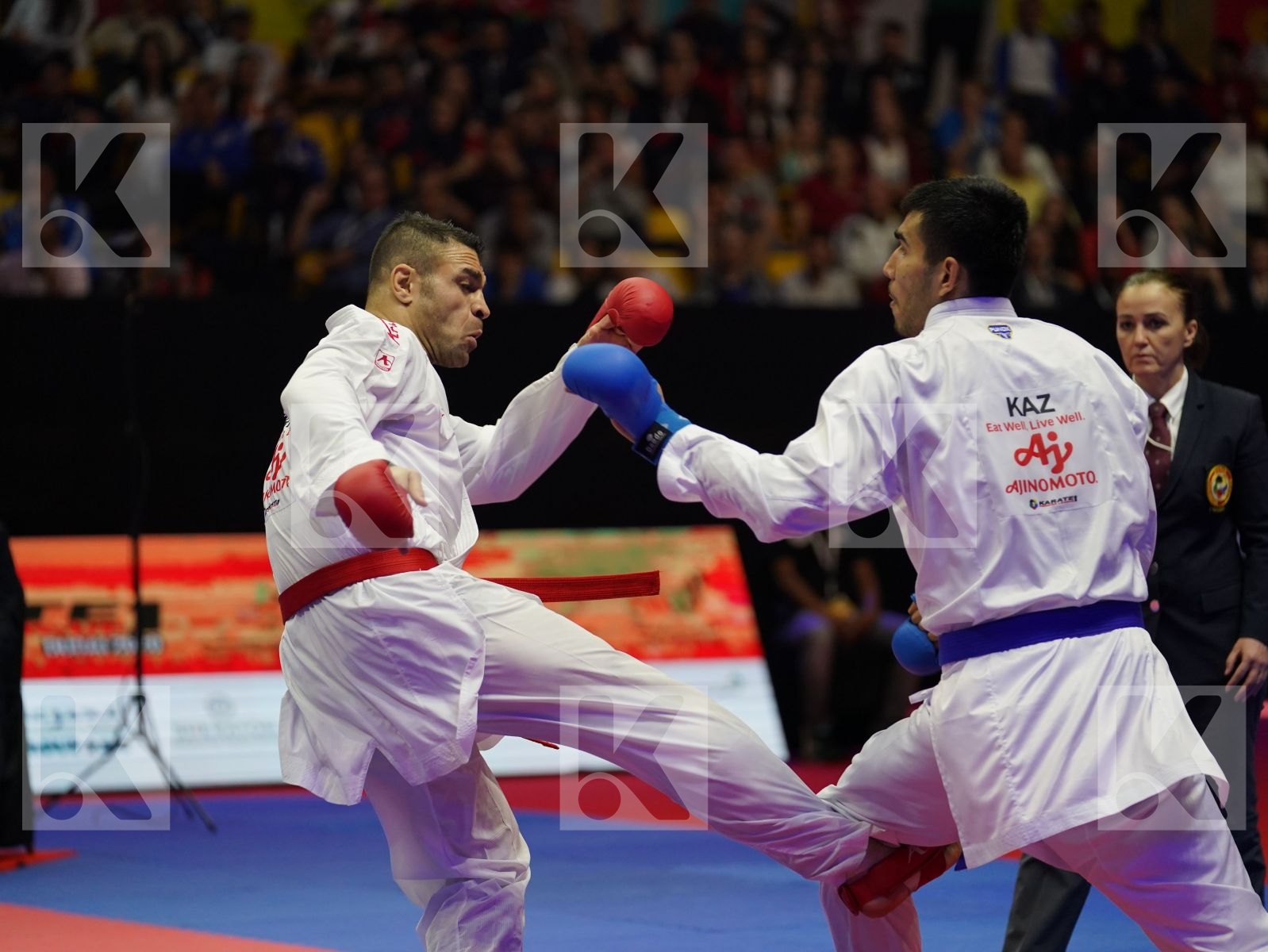 POORSHAB ZABIHOLLAH (Iran) vs YULDASHEV DANIYAR (Kazakhstan) in Senior Kumite -84 Kg - Gold bout
