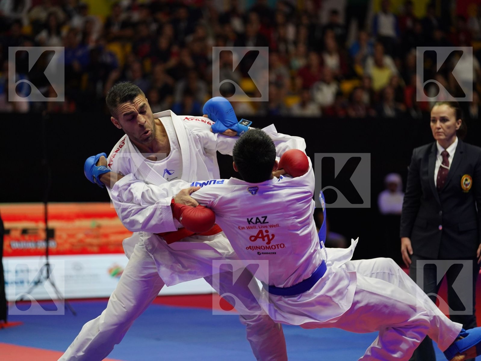 POORSHAB ZABIHOLLAH (Iran) vs YULDASHEV DANIYAR (Kazakhstan) in Senior Kumite -84 Kg - Gold bout