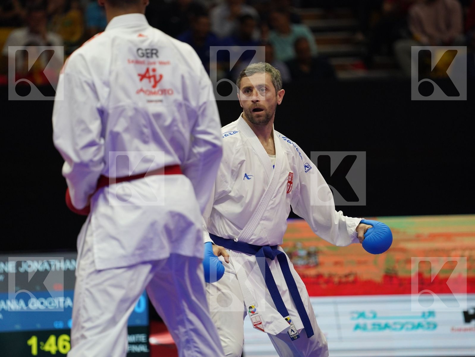 HORNE JONATHAN (Germany) vs ARKANIA GOGITA (Georgia) in Senior Kumite 84+ Kg - Gold bout