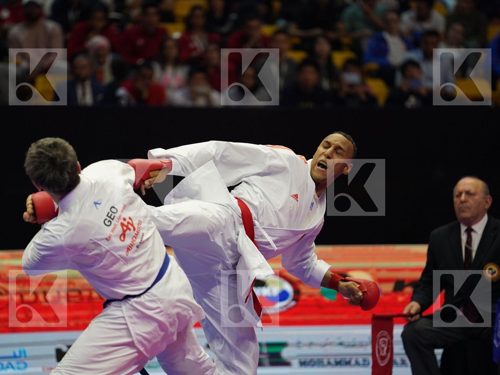 HORNE JONATHAN (Germany) vs ARKANIA GOGITA (Georgia) in Senior Kumite 84+ Kg - Gold bout