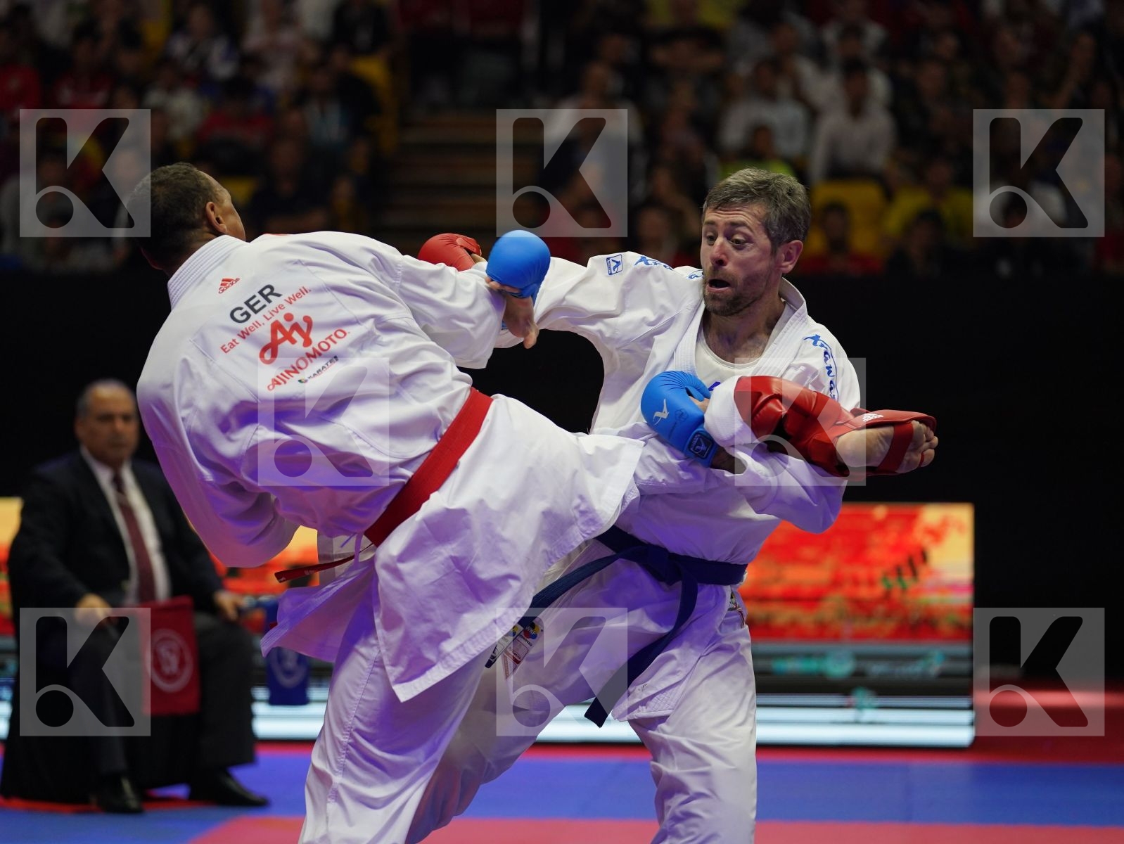 HORNE JONATHAN (Germany) vs ARKANIA GOGITA (Georgia) in Senior Kumite 84+ Kg - Gold bout