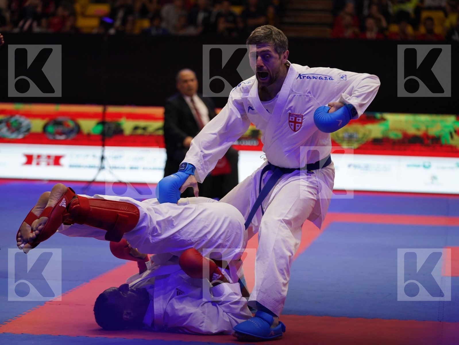HORNE JONATHAN (Germany) vs ARKANIA GOGITA (Georgia) in Senior Kumite 84+ Kg - Gold bout