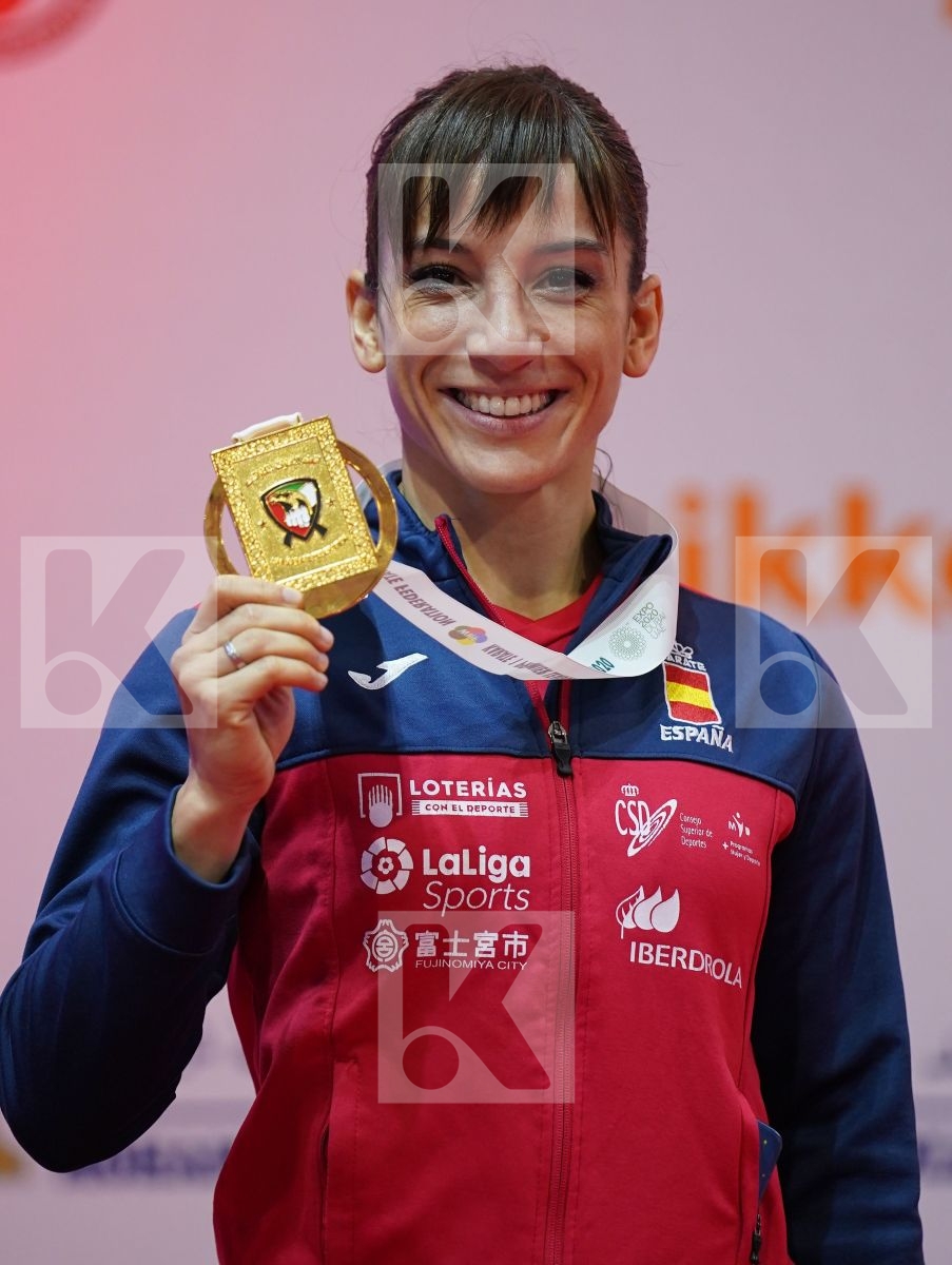 Sandra Sanchez (Spain) during podium ceremony