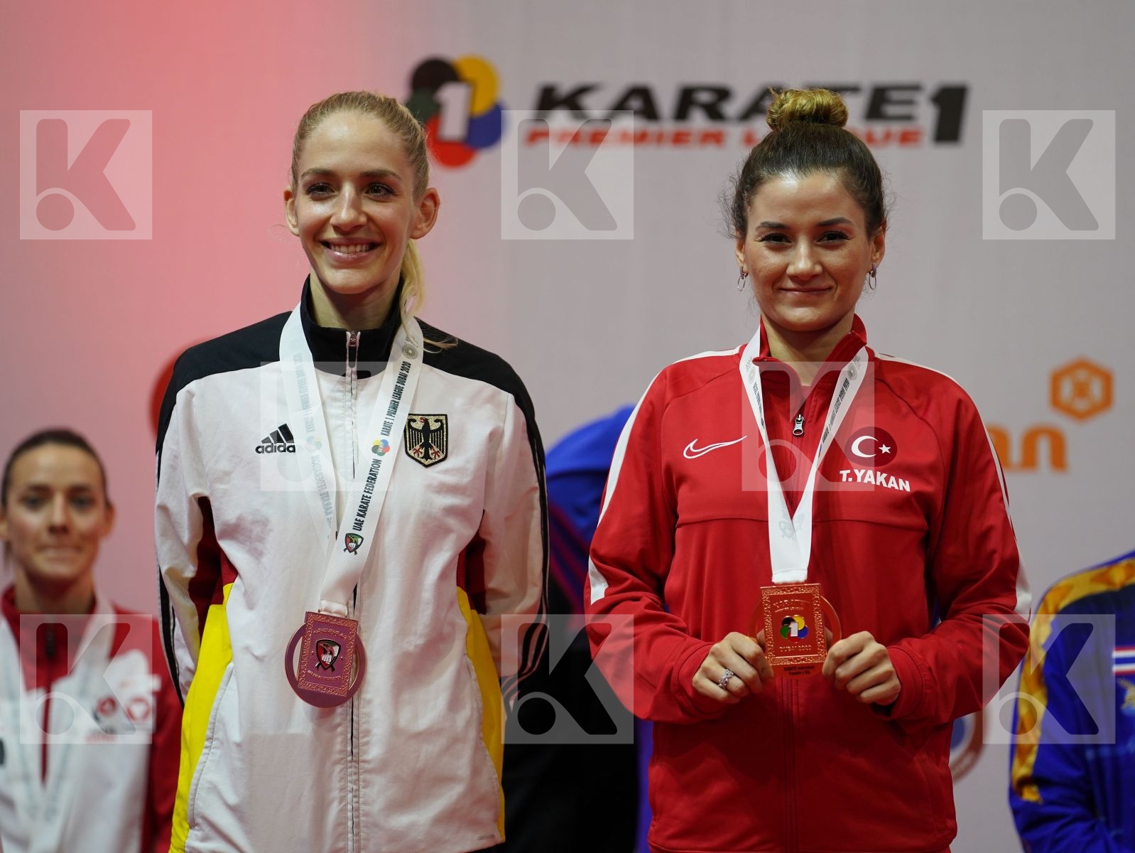 MESSERSCHMIDT JANA (Germany), YAKAN TUBA (Turkey) during podium ceremony