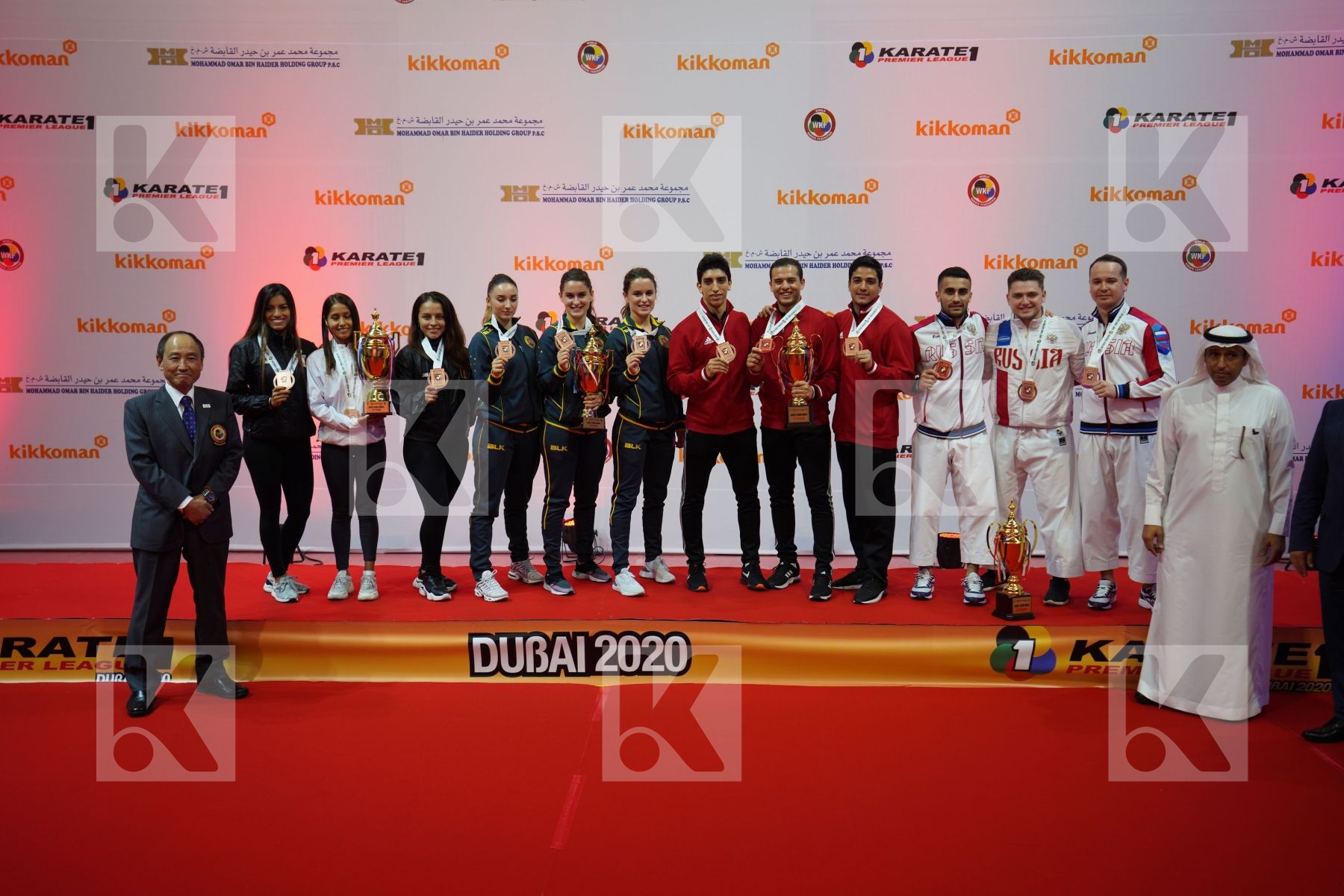 BRONZE MEDALISTS during podium ceremony