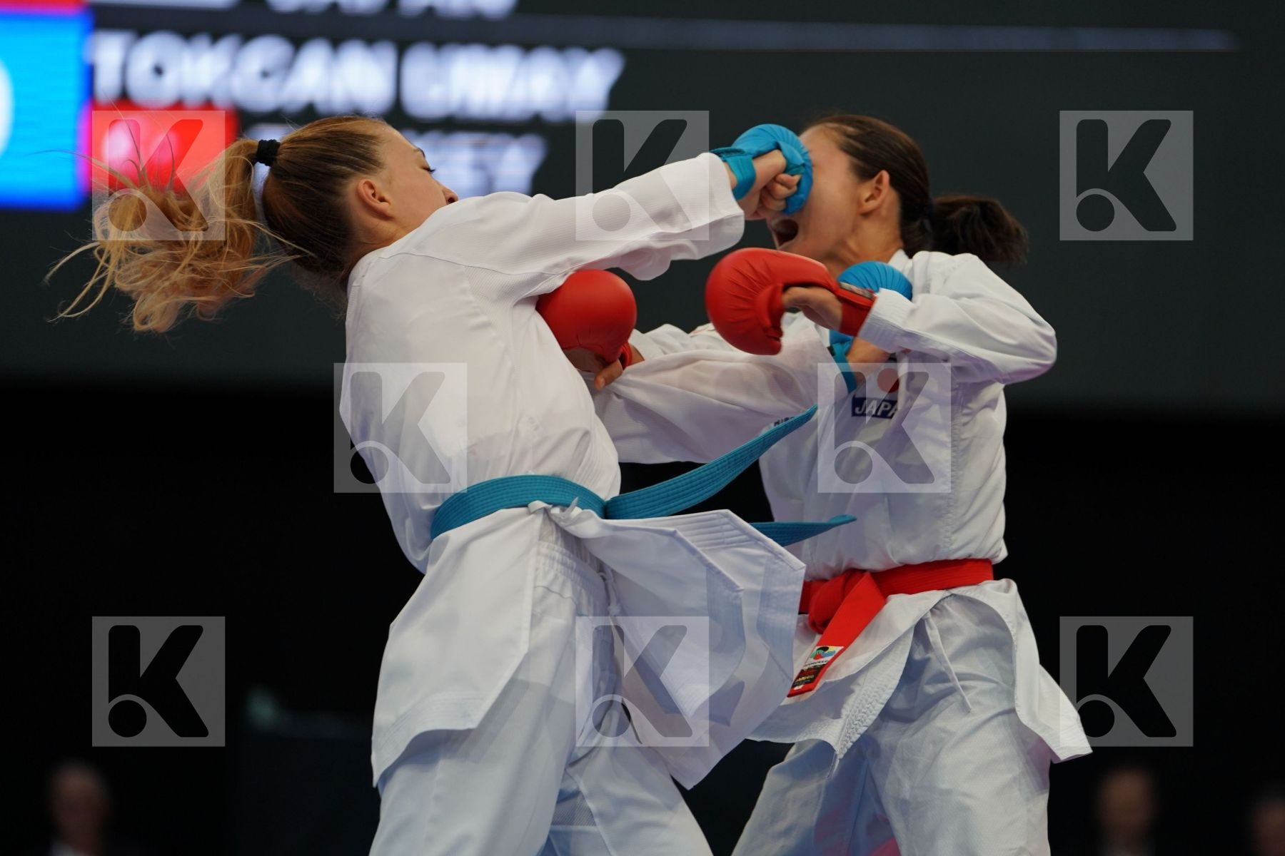 Female kumite -50 kg Japan Tadano Ayaka Tokcan Umay Turkey