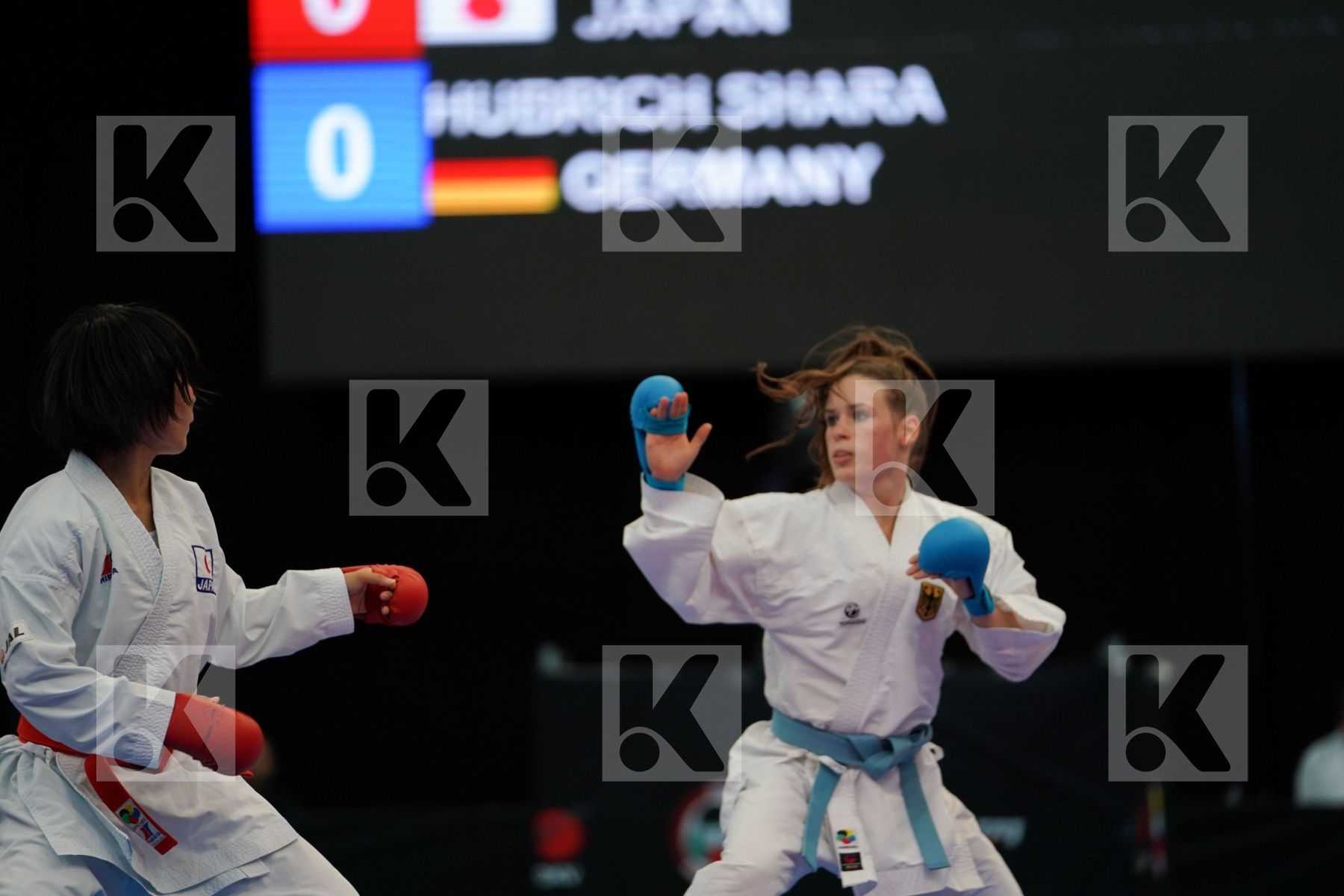 Female kumite -50 kg Germany Hubrich Shara Japan Miyahara Miho