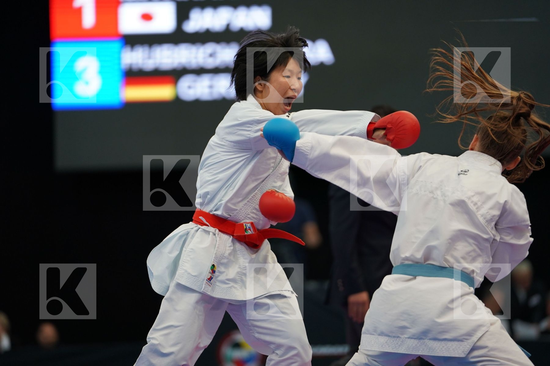 Female kumite -50 kg Germany Hubrich Shara Japan Miyahara Miho