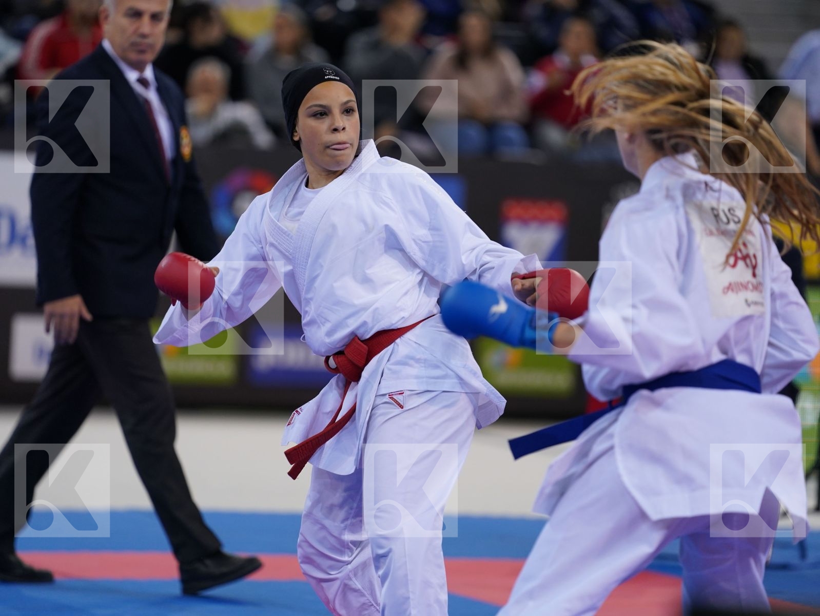 SAYED RADWA (EGYPT) vs RYBALCHENKO TATIANA (RUSSIAN FEDERATION) in Senior Kumite -50 Kg - Bronze bout