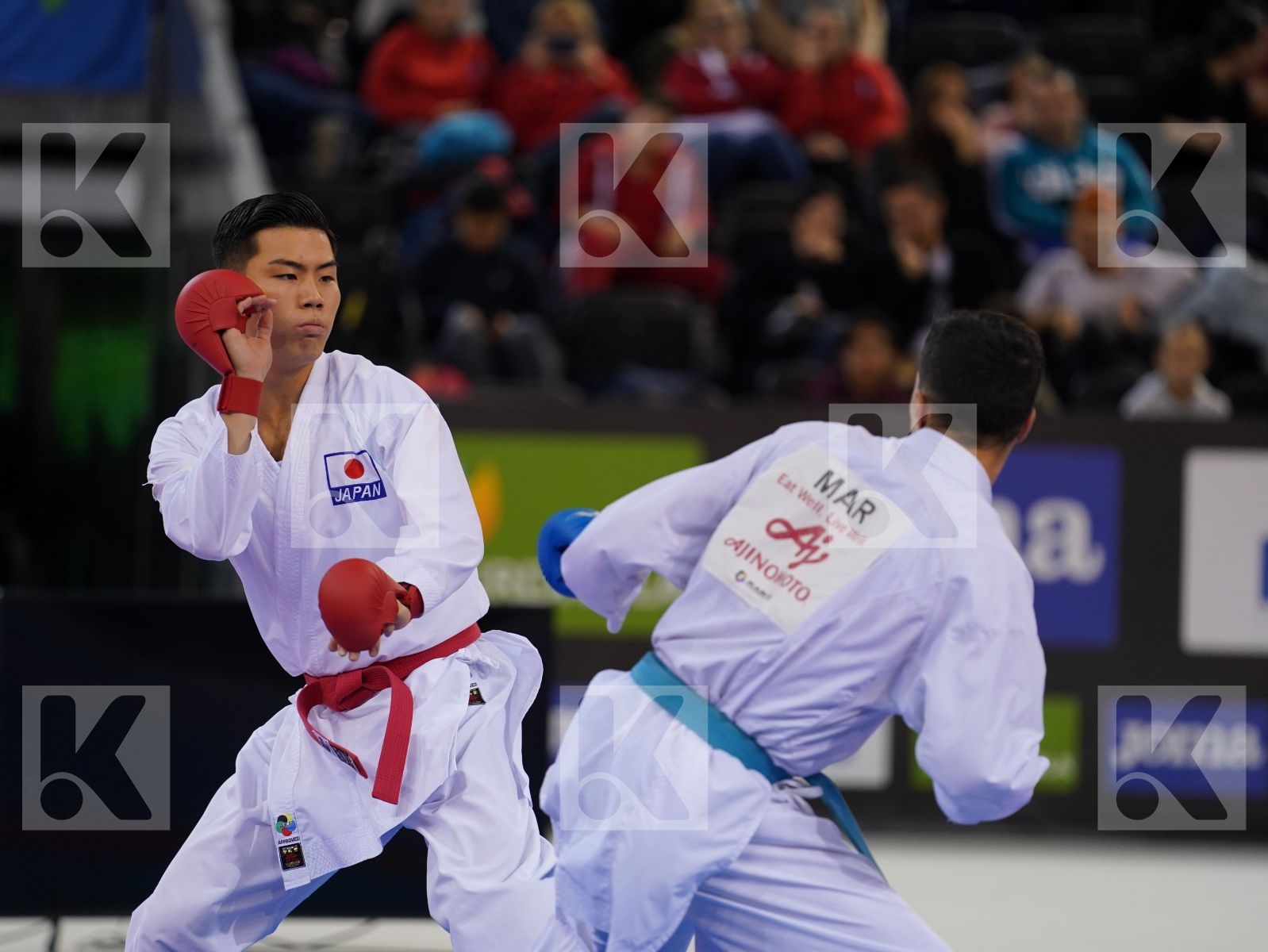 MINAMI YUNOSUKE (JAPAN) vs EDARI OUSSAMA (MOROCCO) in Senior Kumite -60 Kg - Bronze bout