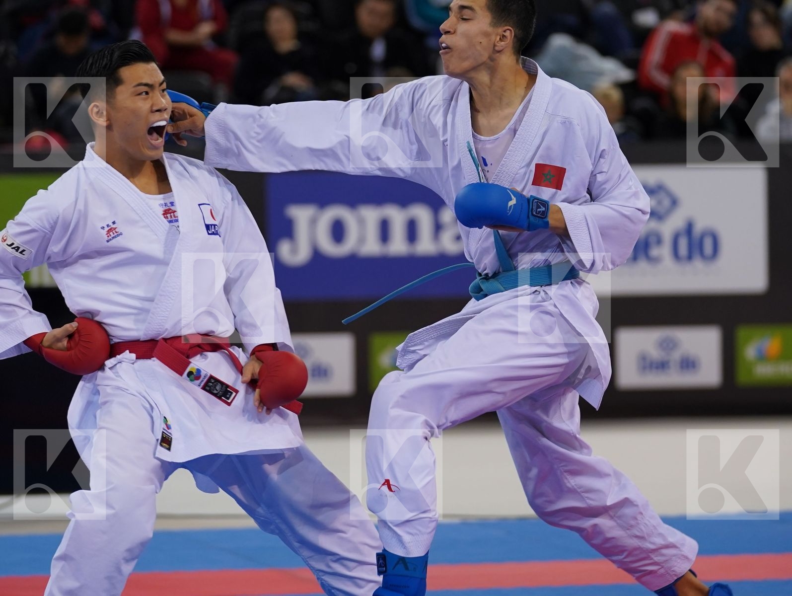 MINAMI YUNOSUKE (JAPAN) vs EDARI OUSSAMA (MOROCCO) in Senior Kumite -60 Kg - Bronze bout