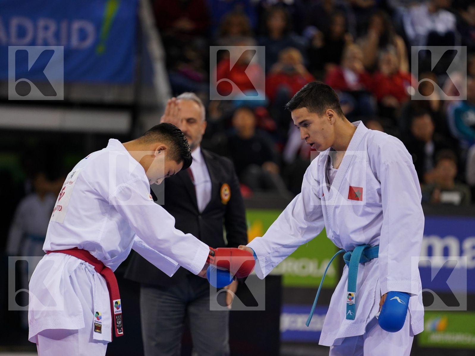 MINAMI YUNOSUKE (JAPAN) vs EDARI OUSSAMA (MOROCCO) in Senior Kumite -60 Kg - Bronze bout