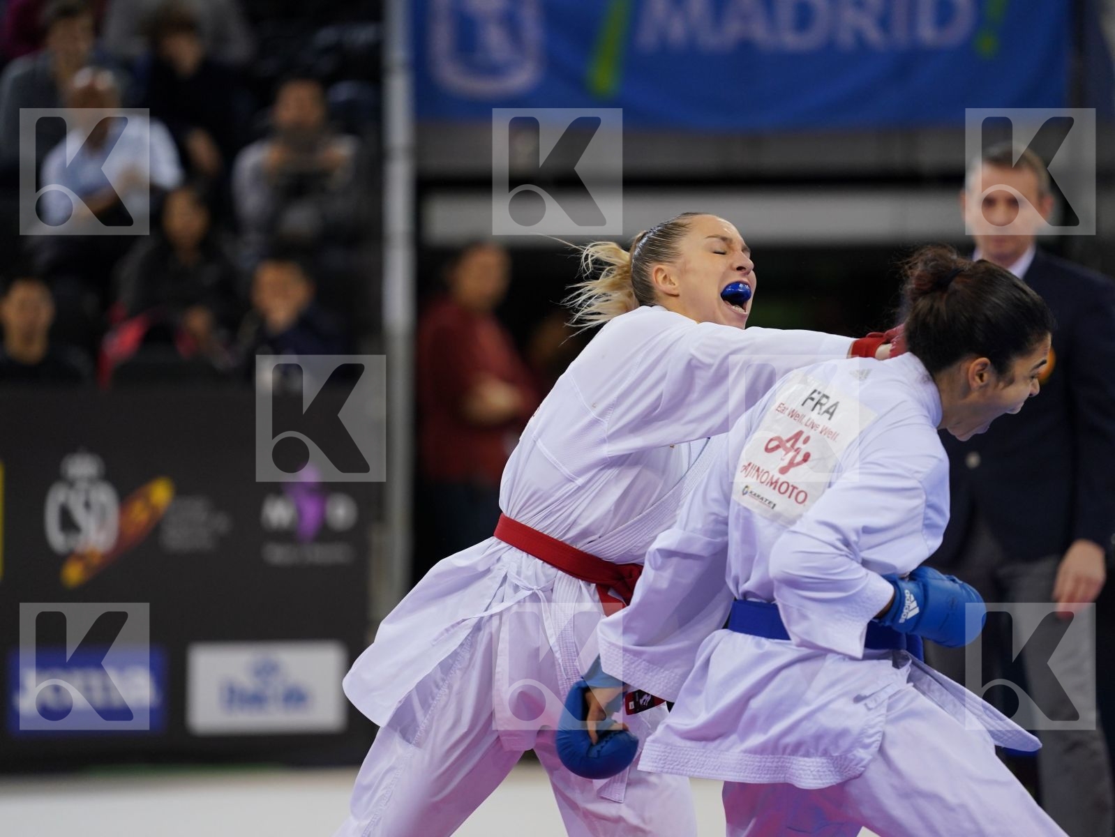 PHILIPPE GWENDOLINE (FRANCE) vs HEURTAULT LEILA (FRANCE) in Senior Kumite -61 Kg - Bronze bout