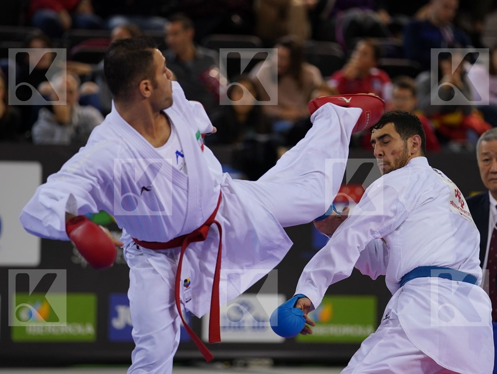 POORSHAB ZABIOLLAH (ISLAMIC REPUBLIC OF IRAN) vs ABDULLAYEV PANAH (AZERBAIJAN) in Senior Kumite -84 Kg - Bronze bout