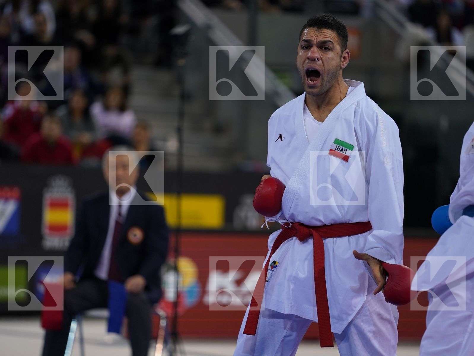 POORSHAB ZABIOLLAH (ISLAMIC REPUBLIC OF IRAN) vs ABDULLAYEV PANAH (AZERBAIJAN) in Senior Kumite -84 Kg - Bronze bout