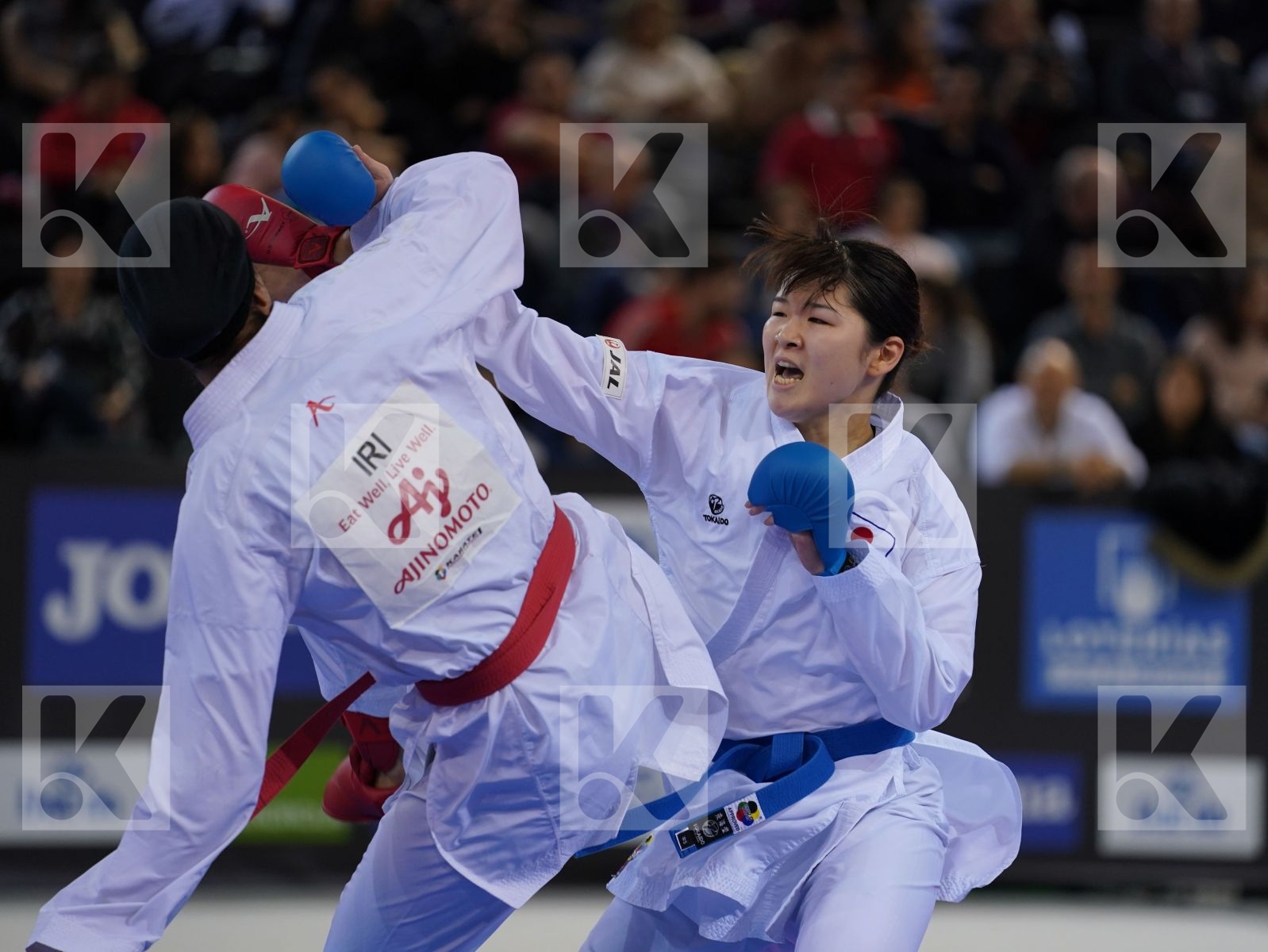 ABBASALI HAMIDEH (ISLAMIC REPUBLIC OF IRAN) vs SAITO AYAKA (JAPAN) in Senior Kumite 68+ Kg - Bronze bout