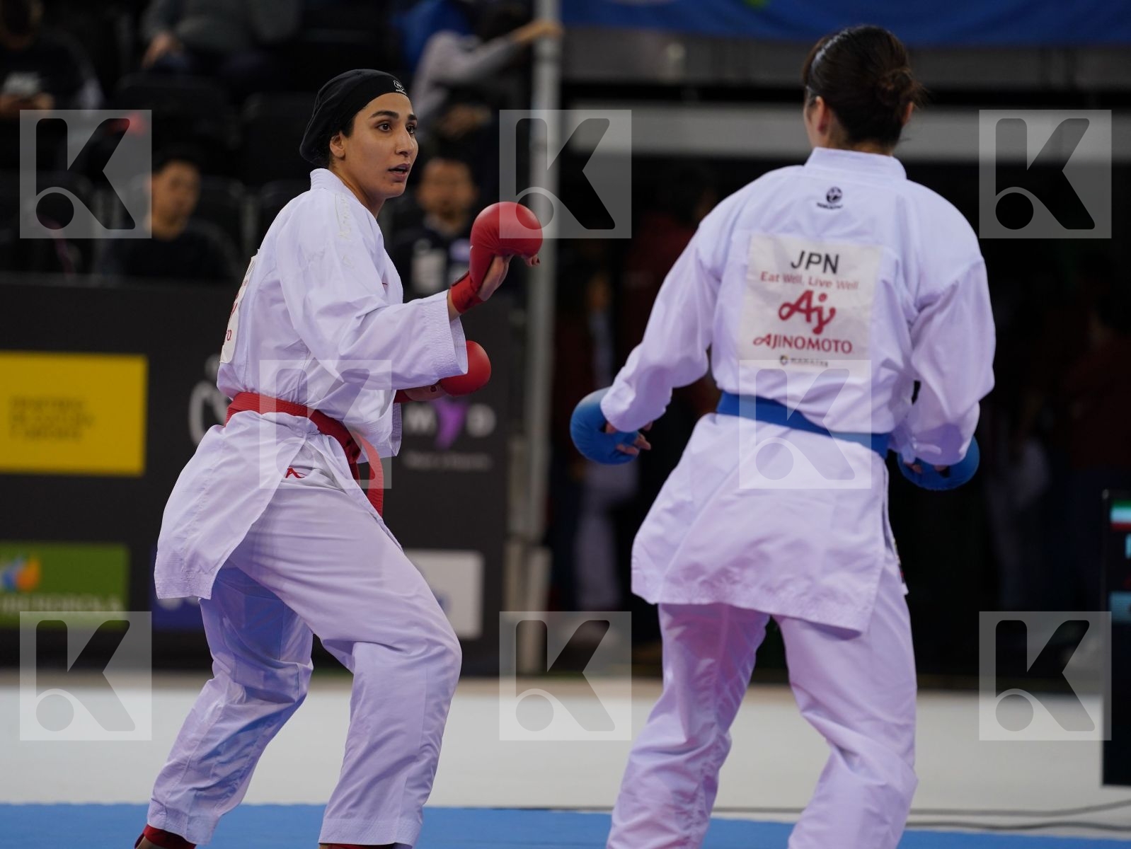 ABBASALI HAMIDEH (ISLAMIC REPUBLIC OF IRAN) vs SAITO AYAKA (JAPAN) in Senior Kumite 68+ Kg - Bronze bout