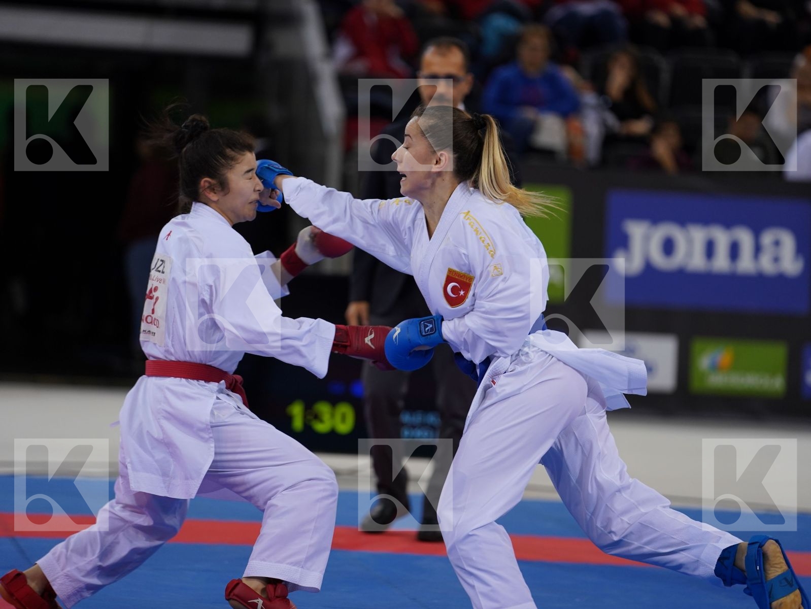 BABAEVA BAKHRINISO (UZBEKISTAN) vs OZCELIK ARAPOGLU SERAP (TURKEY) in Senior Kumite -50 Kg - Gold bout