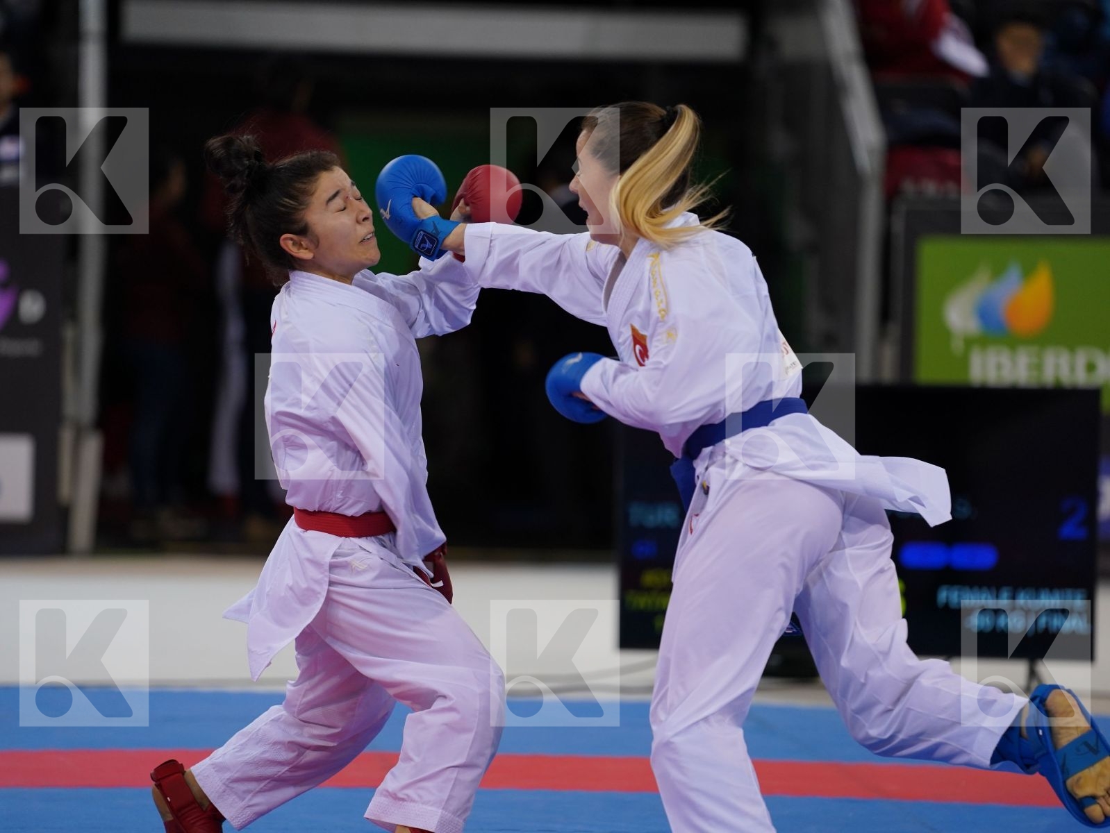 BABAEVA BAKHRINISO (UZBEKISTAN) vs OZCELIK ARAPOGLU SERAP (TURKEY) in Senior Kumite -50 Kg - Gold bout