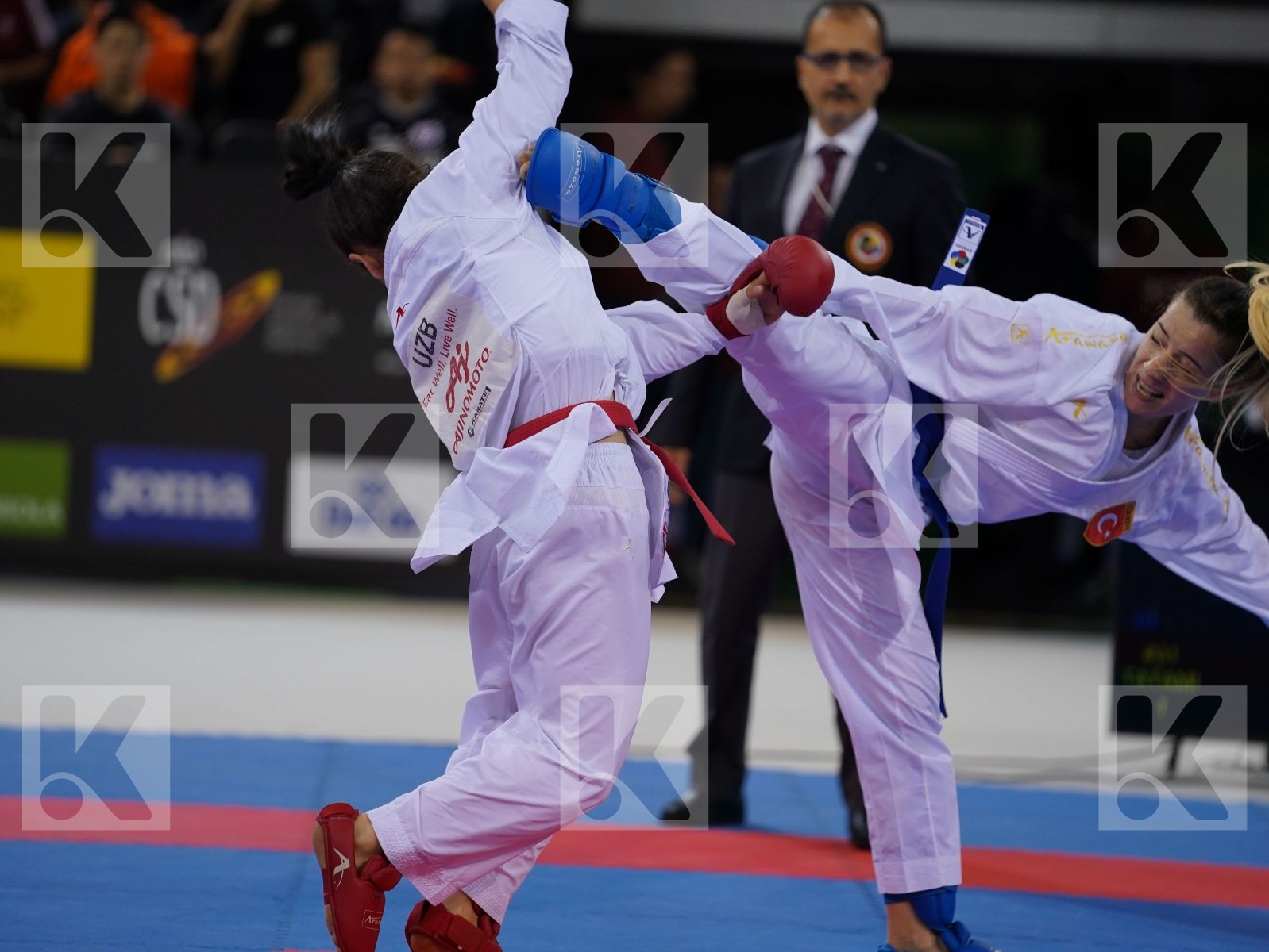 BABAEVA BAKHRINISO (UZBEKISTAN) vs OZCELIK ARAPOGLU SERAP (TURKEY) in Senior Kumite -50 Kg - Gold bout