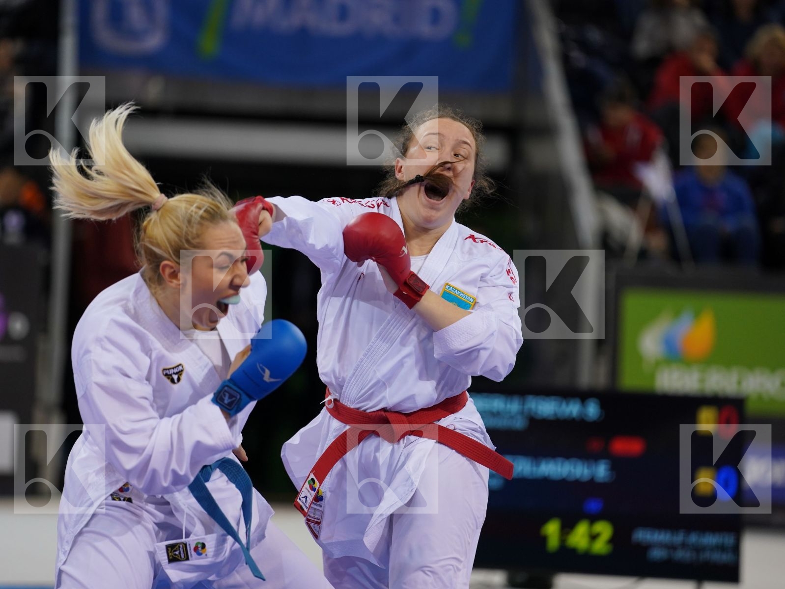 BERULTSEVA SOFYA (KAZAKHSTAN) vs CHATZILIADOU ELENI (GREECE) in Senior Kumite 68+ Kg - Gold bout