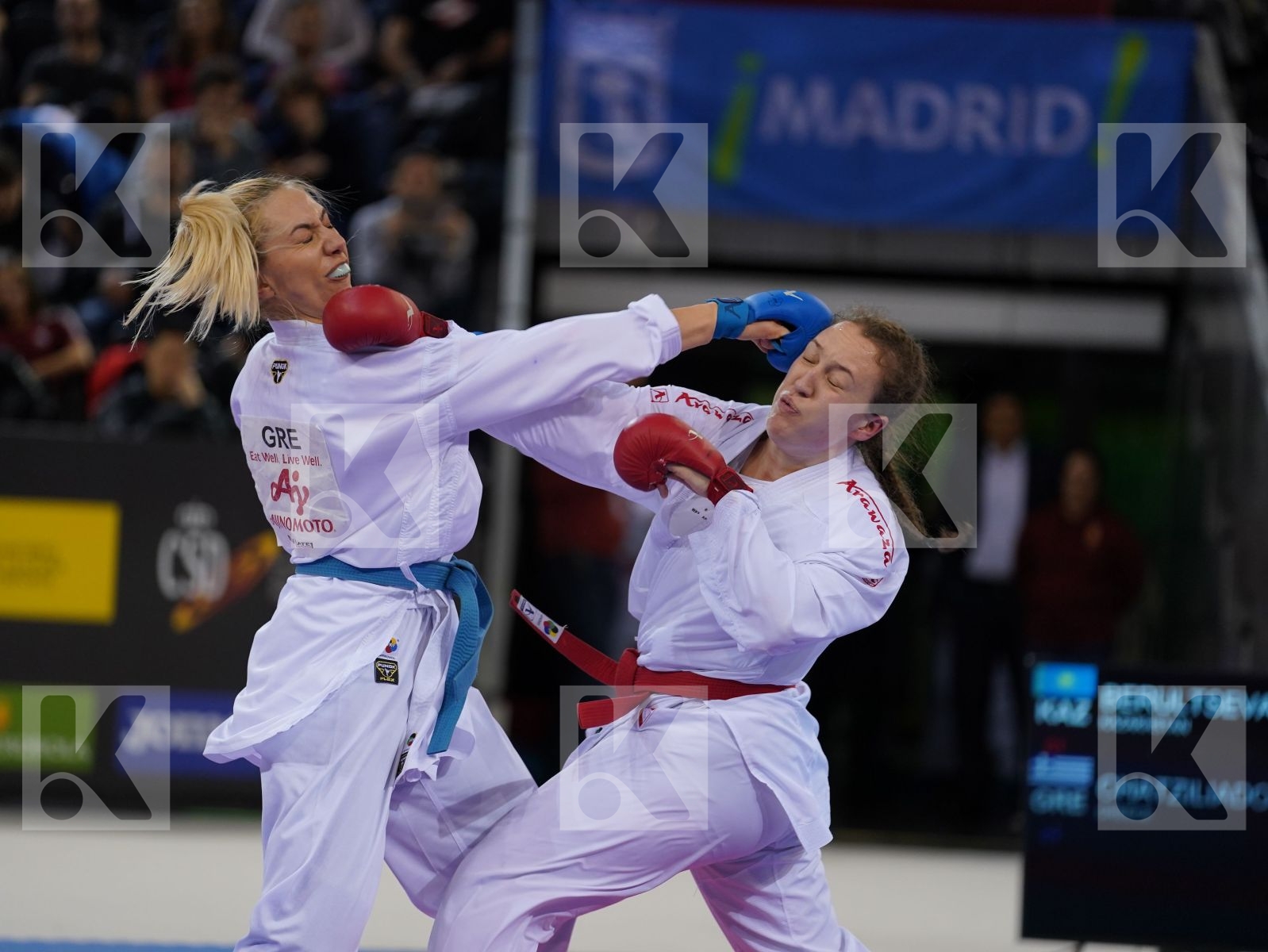 BERULTSEVA SOFYA (KAZAKHSTAN) vs CHATZILIADOU ELENI (GREECE) in Senior Kumite 68+ Kg - Gold bout