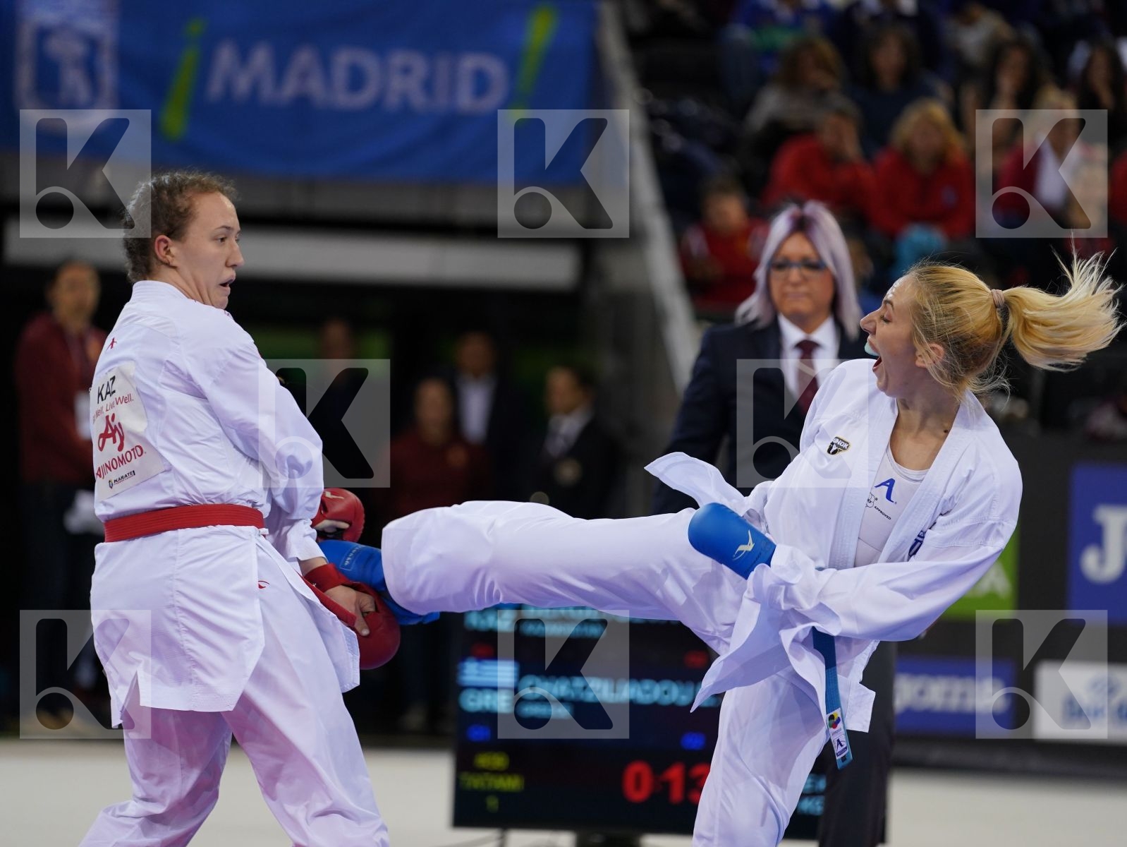 BERULTSEVA SOFYA (KAZAKHSTAN) vs CHATZILIADOU ELENI (GREECE) in Senior Kumite 68+ Kg - Gold bout