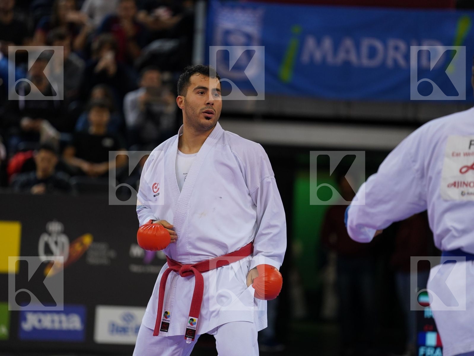 GANJZADEH SAJAD (ISLAMIC REPUBLIC OF IRAN) vs JACQUET DNYLSON (FRANCE) in Senior Kumite 84+ Kg - Gold bout