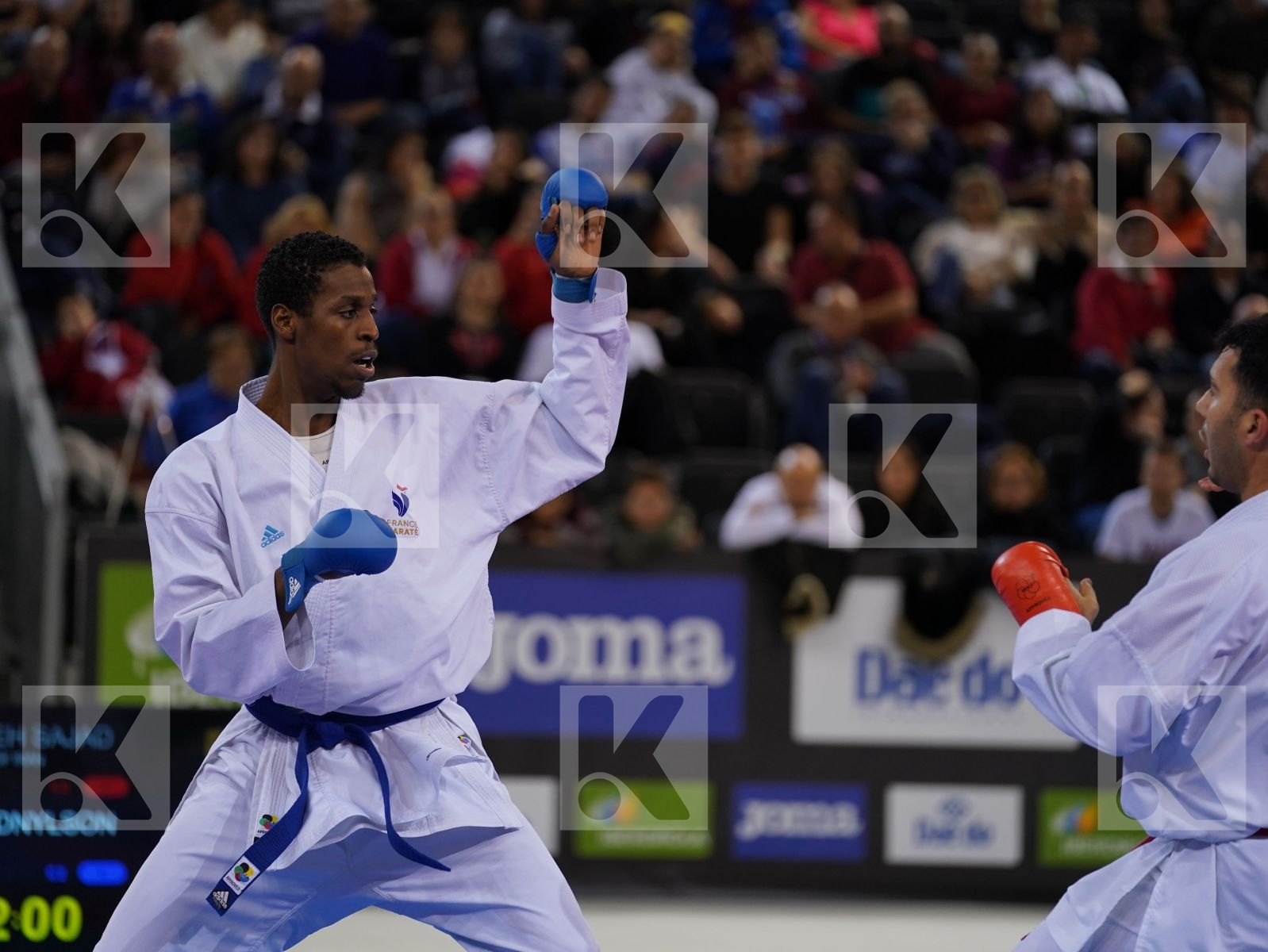 GANJZADEH SAJAD (ISLAMIC REPUBLIC OF IRAN) vs JACQUET DNYLSON (FRANCE) in Senior Kumite 84+ Kg - Gold bout
