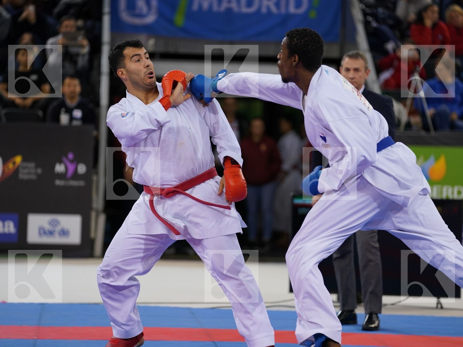 GANJZADEH SAJAD (ISLAMIC REPUBLIC OF IRAN) vs JACQUET DNYLSON (FRANCE) in Senior Kumite 84+ Kg - Gold bout