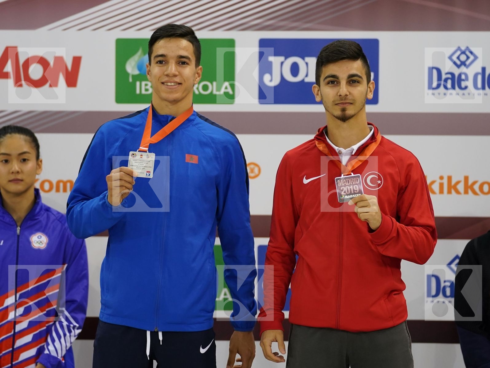 SAMDAN ERAY (TURKEY), EDARI OUSSAMA (MOROCCO) during podium ceremony