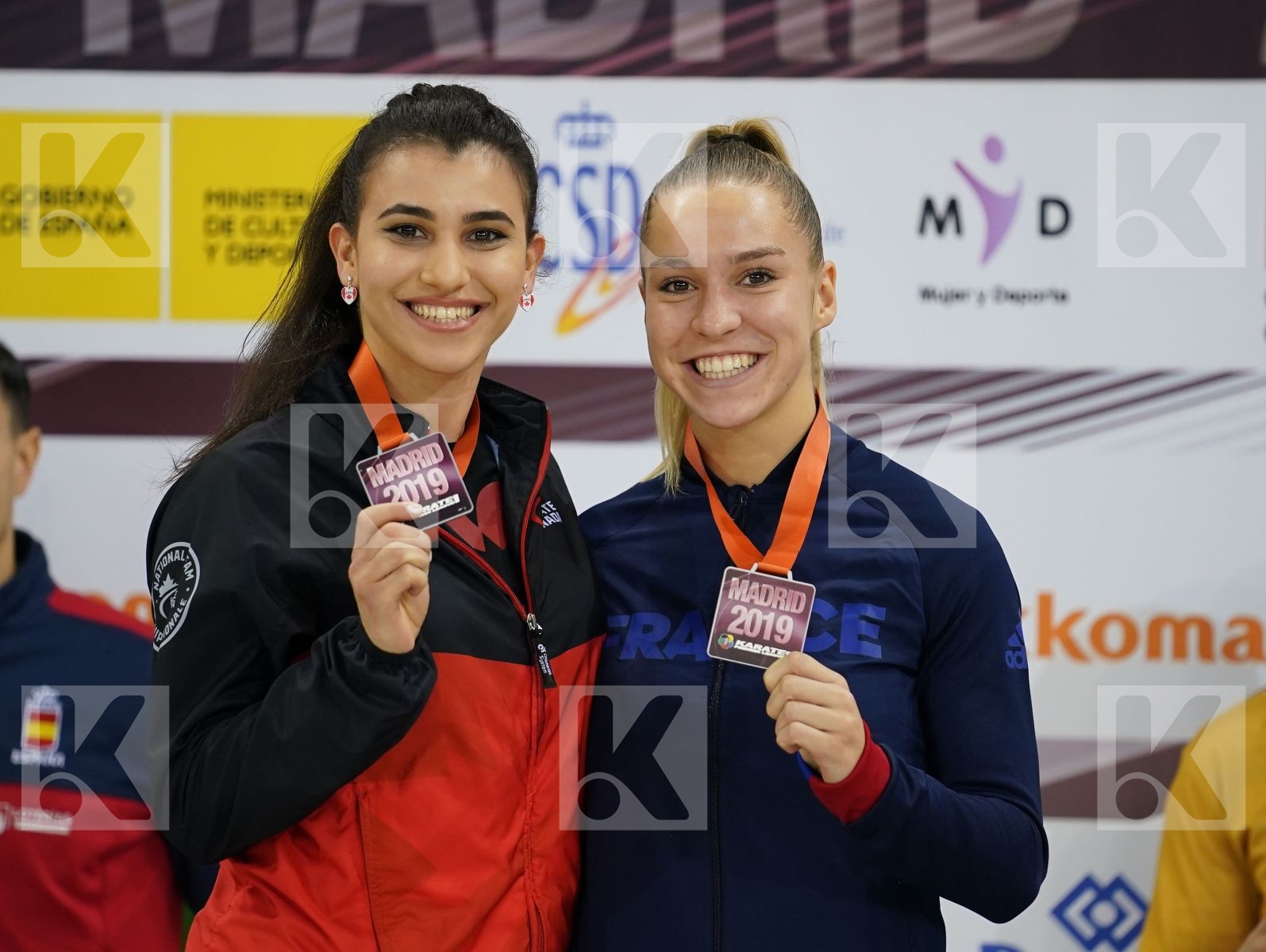 PHILIPPE GWENDOLINE (FRANCE), JUMAA HAYA (CANADA) during podium ceremony