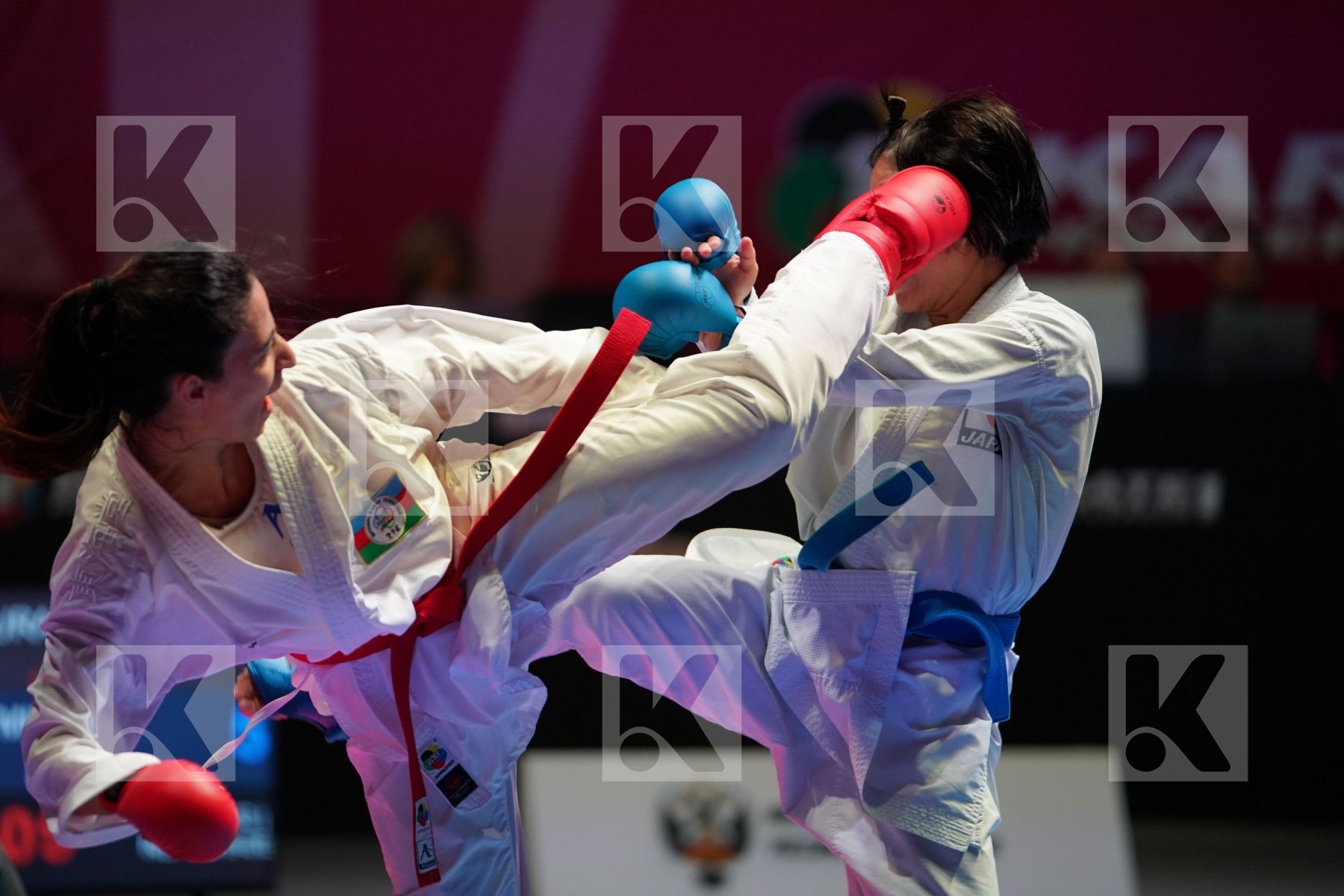 ALIYEVA NURANE (AZERBAIJAN) vs MIYAHARA MIHO (JAPAN) in Senior Kumite -50 Kg - Bronze bout
