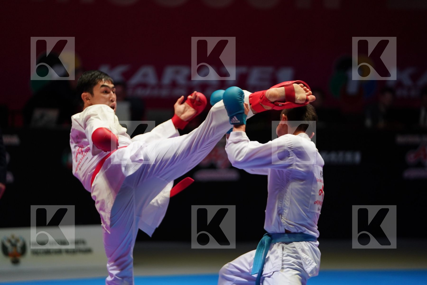 SHYMYRBEKOV DAULET (KAZAKHSTAN) vs ASSADILOV DARKHAN (KAZAKHSTAN) in Senior Kumite -60 Kg - Bronze bout