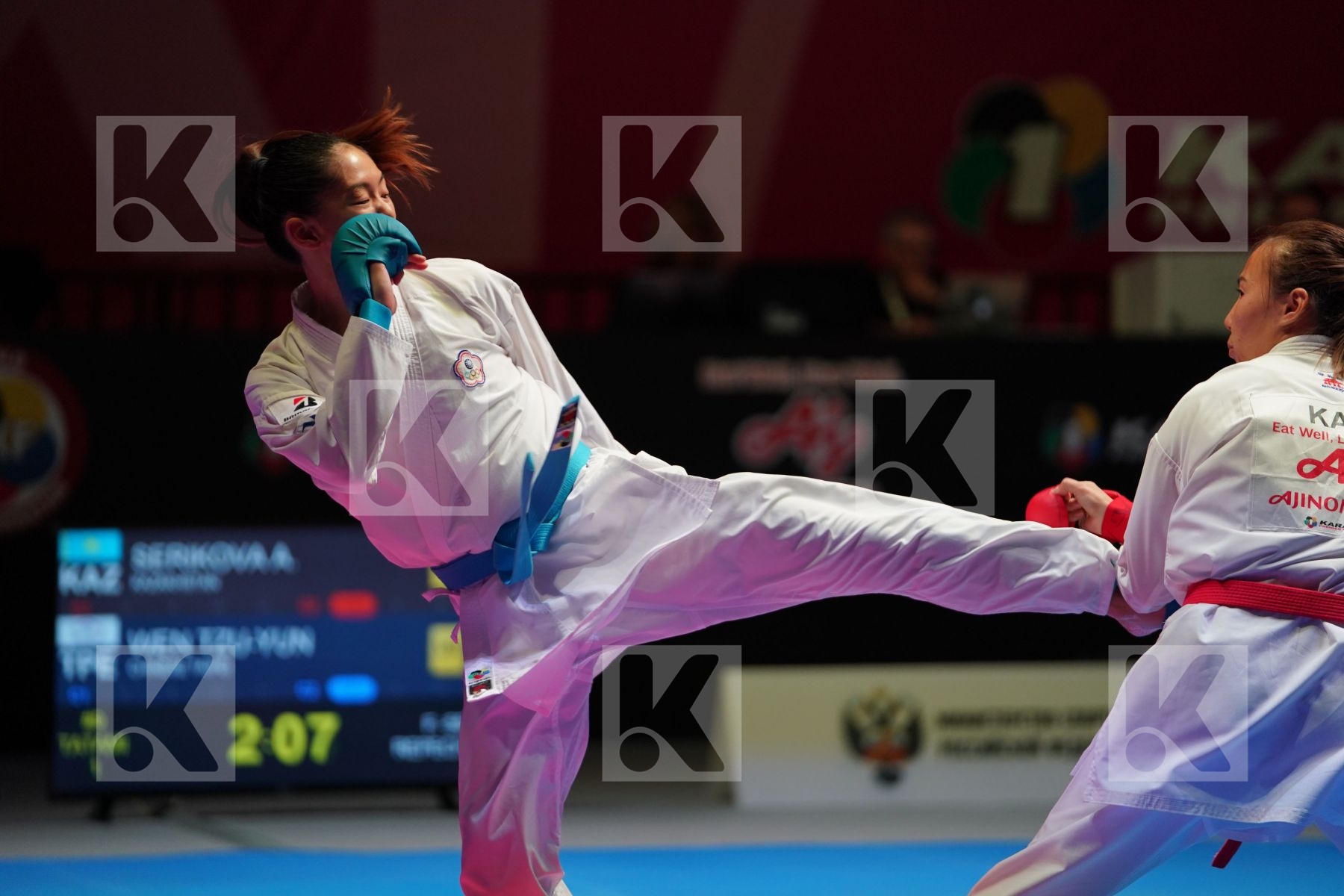 SERIKOVA ASSEL (KAZAKHSTAN) vs WEN TZU-YUN (CHINESE TAIPEI) in Senior Kumite -55 Kg - Bronze bout