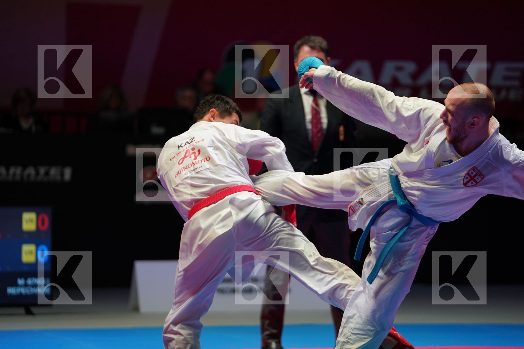 AMIRALI DIDAR (KAZAKHSTAN) vs PATARIDZE DAVIT (GEORGIA) in Senior Kumite -67 Kg - Bronze bout