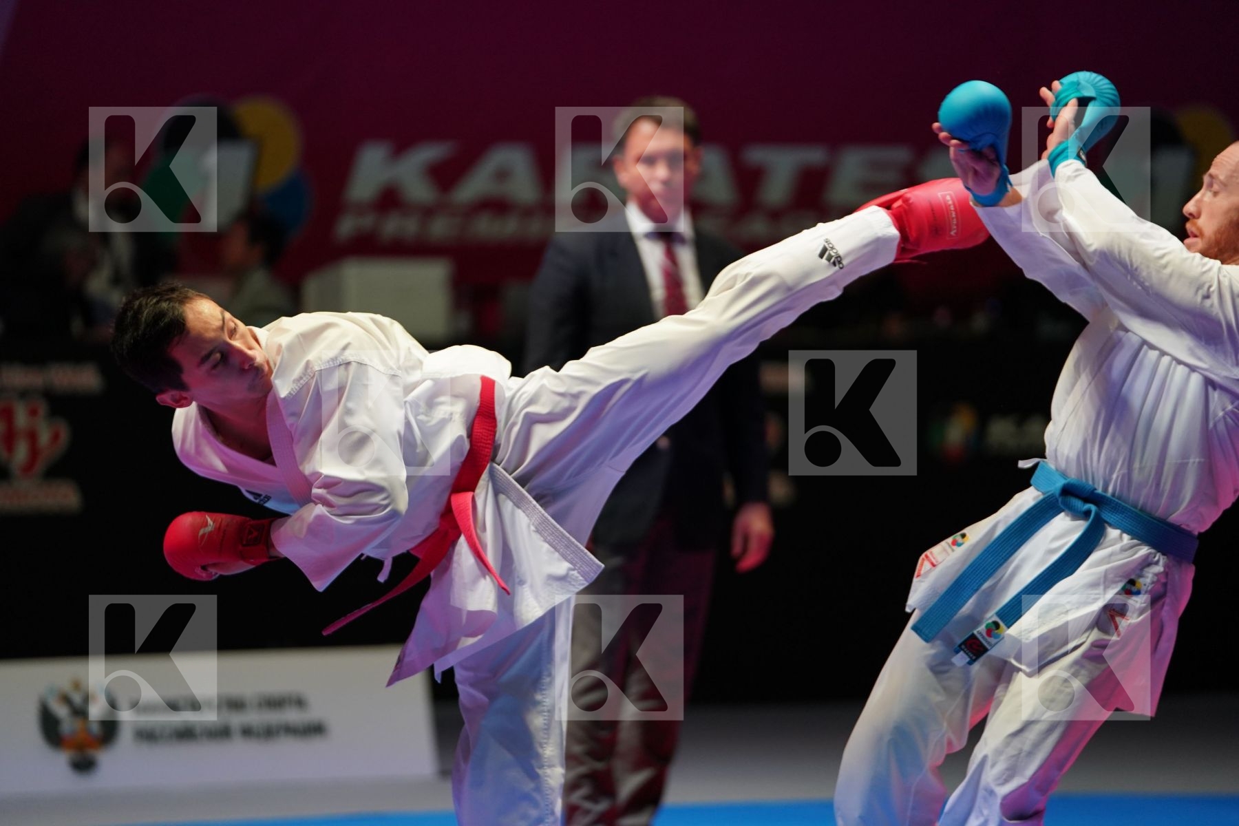 AMIRALI DIDAR (KAZAKHSTAN) vs PATARIDZE DAVIT (GEORGIA) in Senior Kumite -67 Kg - Bronze bout