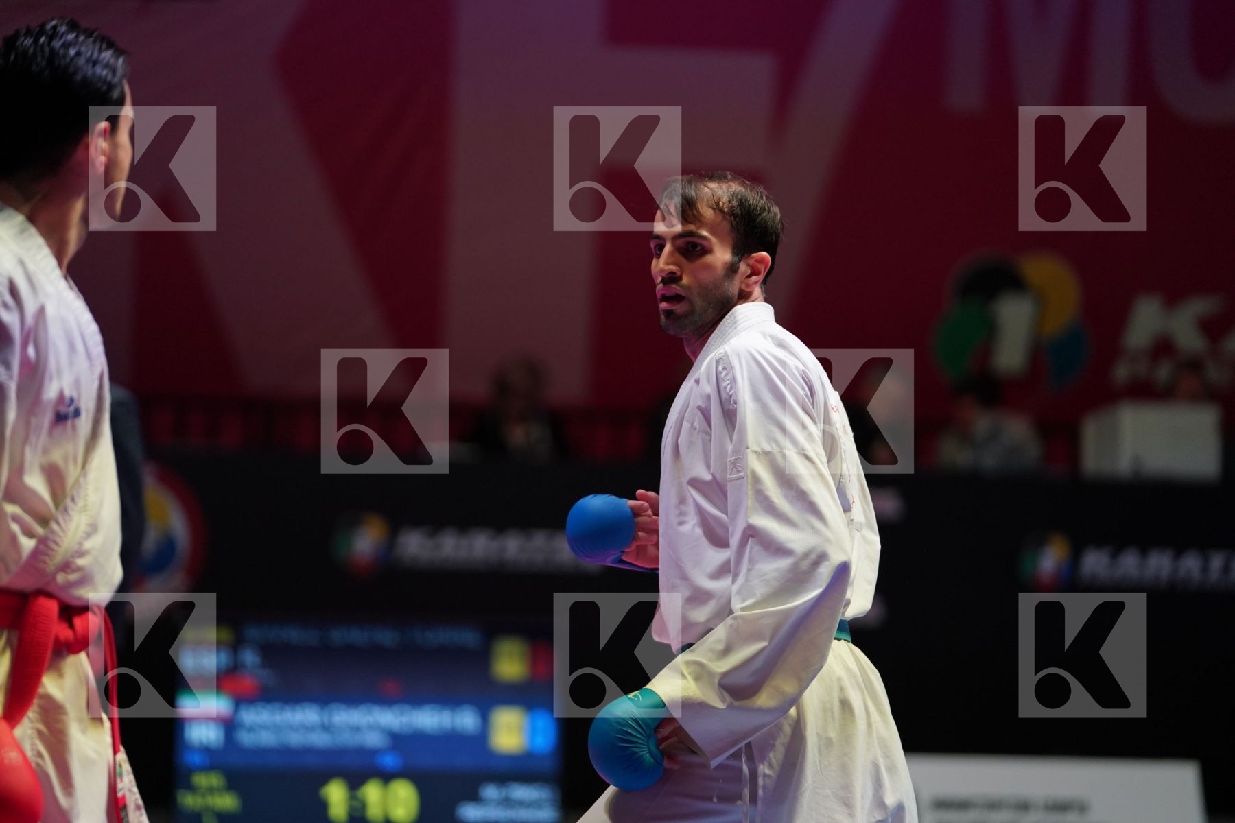IBANEZ SAENZ-TORRE RODRIGO (SPAIN) vs ASGARI GHONCHEH BAHMAN (IRAN) in Senior Kumite -75 Kg - Bronze bout