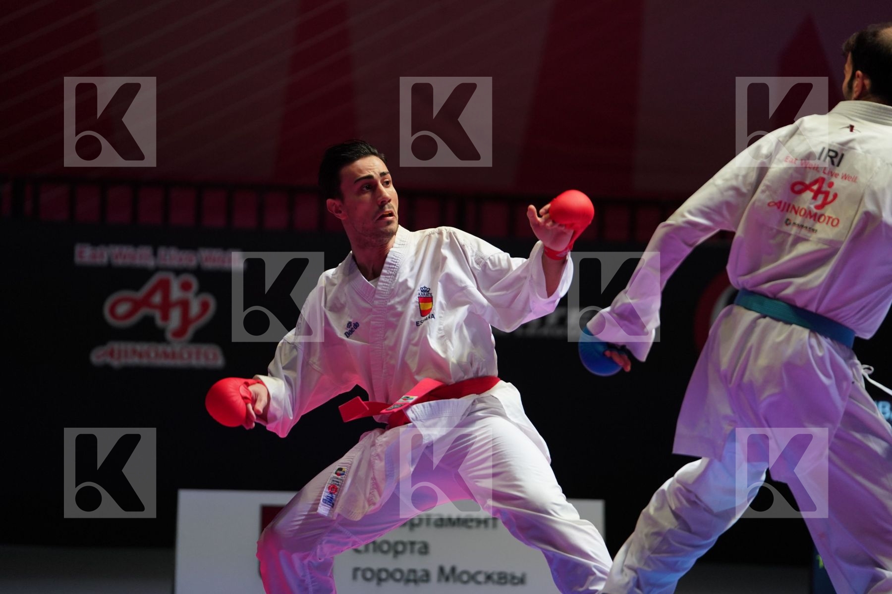 IBANEZ SAENZ-TORRE RODRIGO (SPAIN) vs ASGARI GHONCHEH BAHMAN (IRAN) in Senior Kumite -75 Kg - Bronze bout