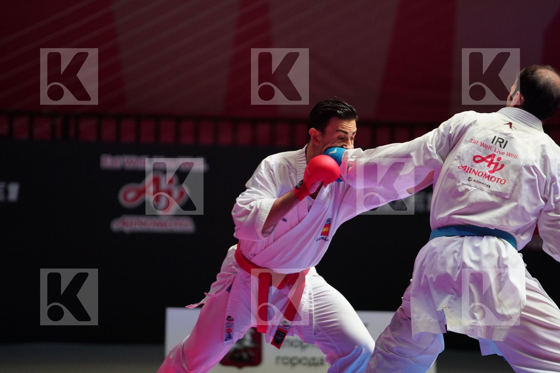 IBANEZ SAENZ-TORRE RODRIGO (SPAIN) vs ASGARI GHONCHEH BAHMAN (IRAN) in Senior Kumite -75 Kg - Bronze bout