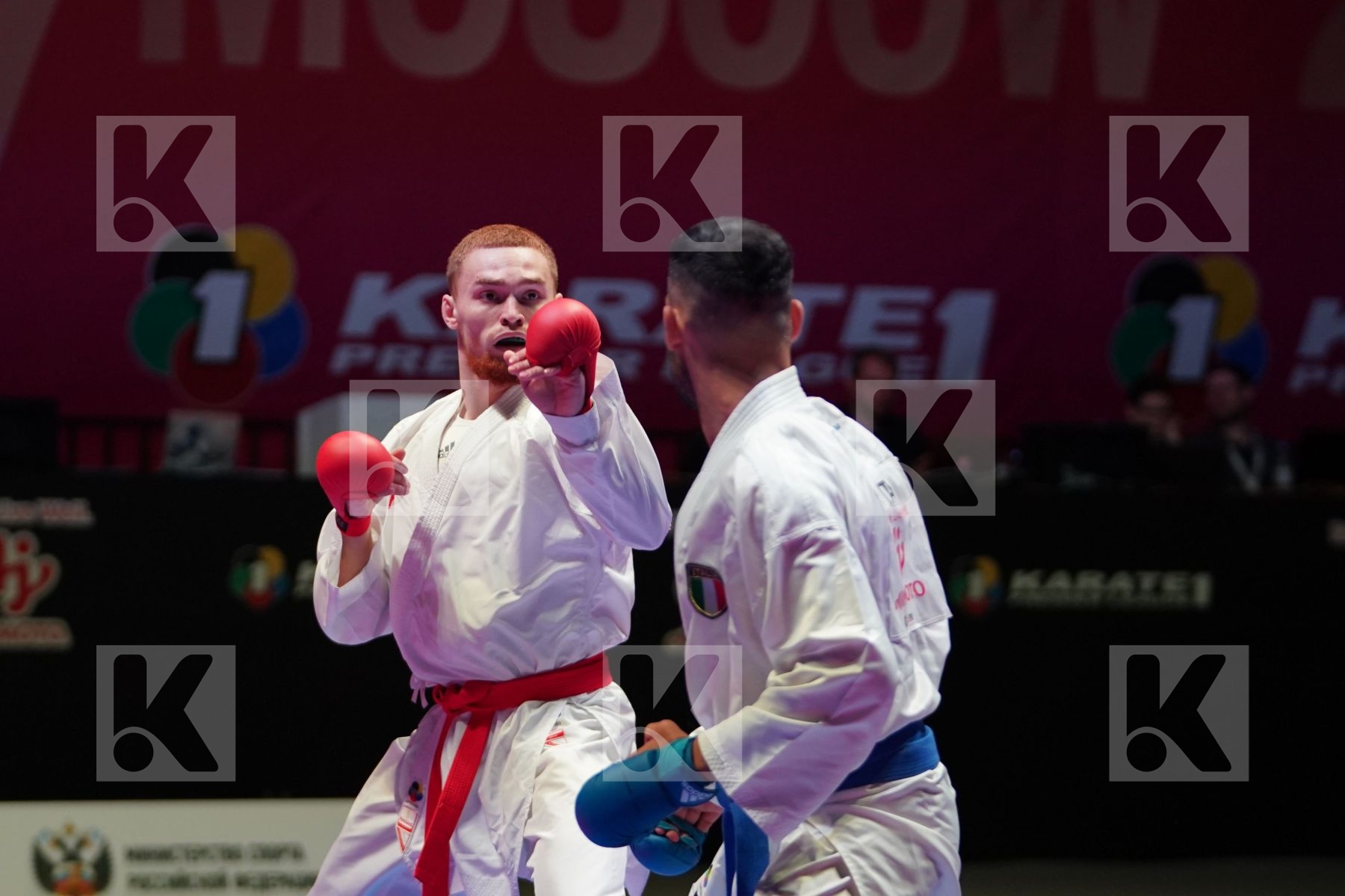 KORABAU IVAN (BELARUS) vs BUSA LUIGI (ITALY) in Senior Kumite -75 Kg - Bronze bout