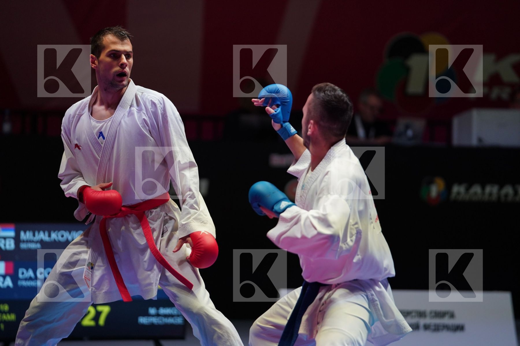 MIJALKOVIC UROS (SERBIA) vs DA COSTA JESSIE (FRANCE) in Senior Kumite -84 Kg - Bronze bout