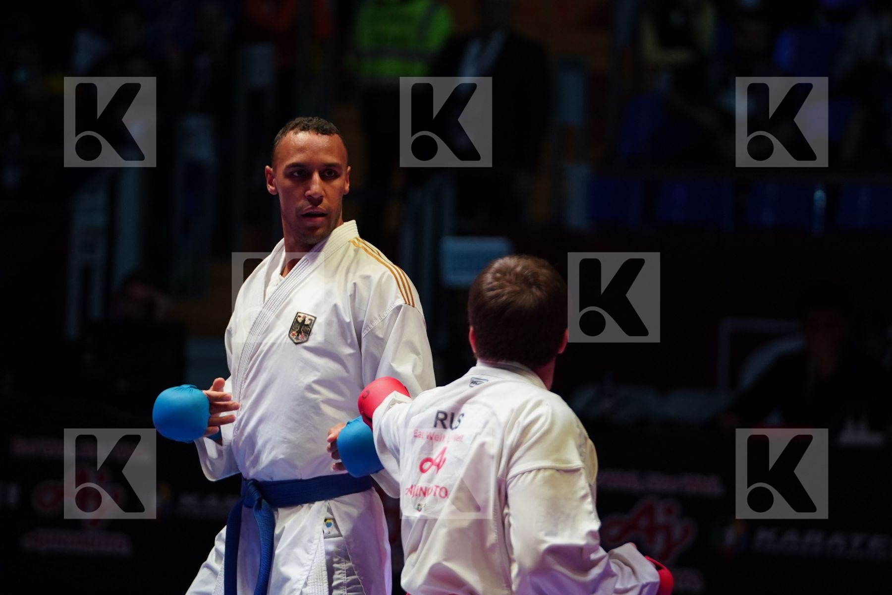ANTOKHII VASILII (RUSSIAN FEDERATION) vs HORNE JONATHAN (GERMANY) in Senior Kumite 84+ Kg - Bronze bout