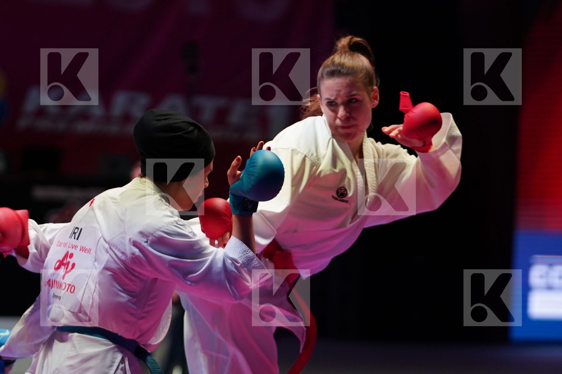 HUBRICH SHARA (GERMANY) vs BAHMANYAR SARA (IRAN) in Senior Kumite -50 Kg - Gold bout
