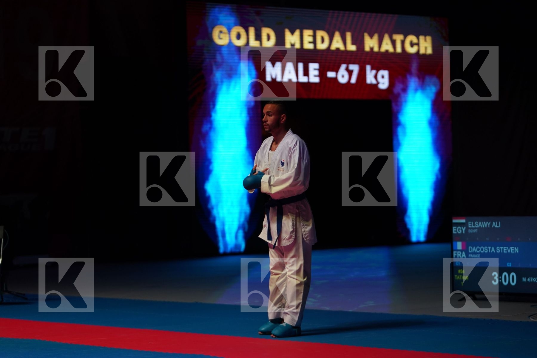 ELSAWY ALI (EGYPT) vs DACOSTA STEVEN (FRANCE) in Senior Kumite -67 Kg - Gold bout